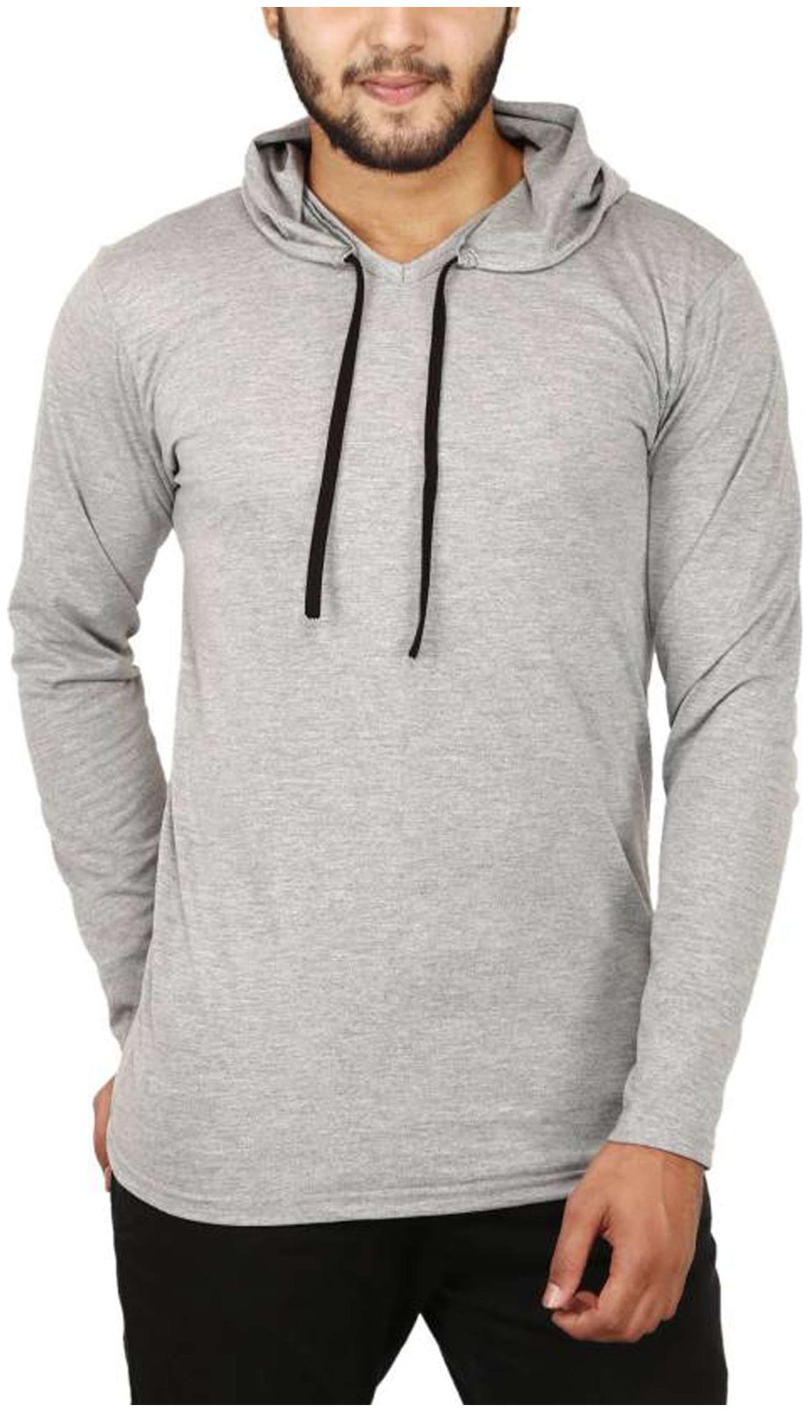 

Jangoboy Men Grey Regular fit Cotton Hood T-Shirt - Pack Of 1