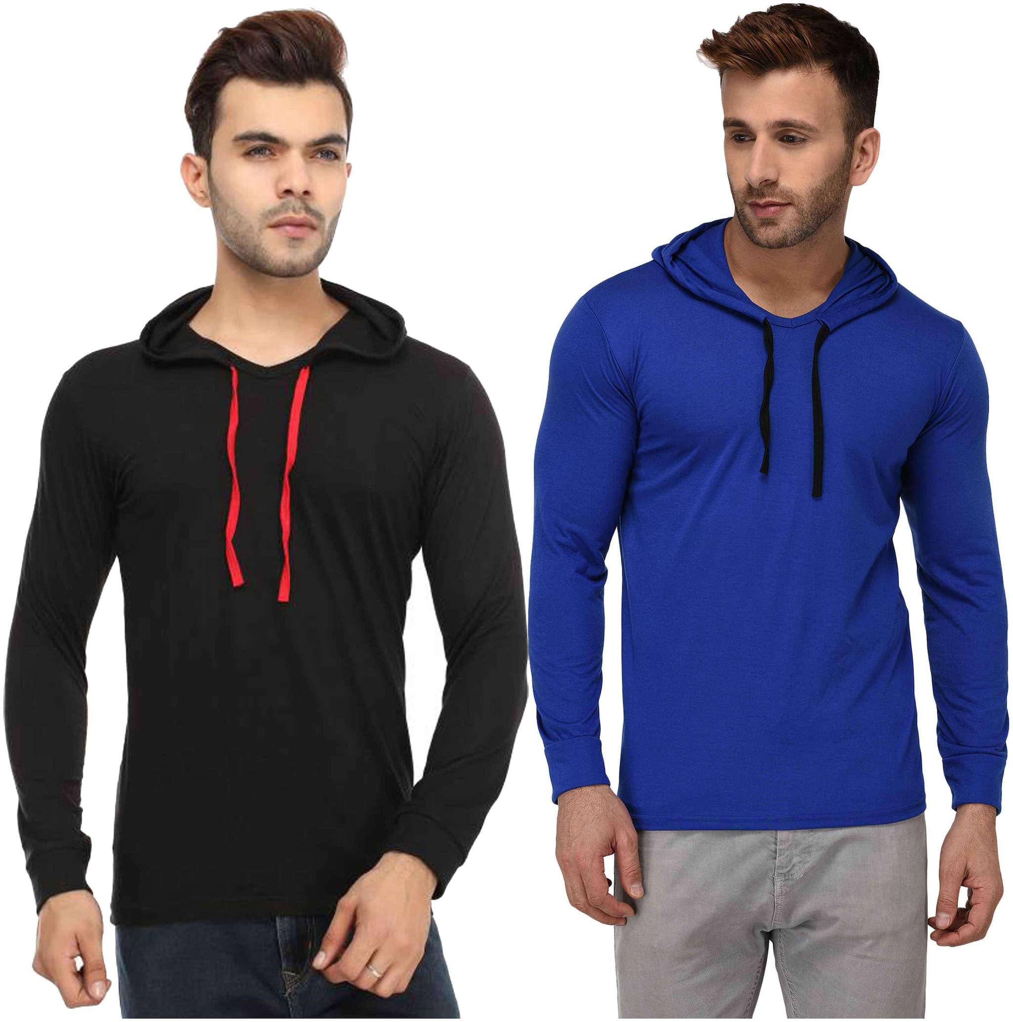 

Jangoboy Men Multi Regular fit Cotton Blend Hood T-Shirt - Pack Of 2