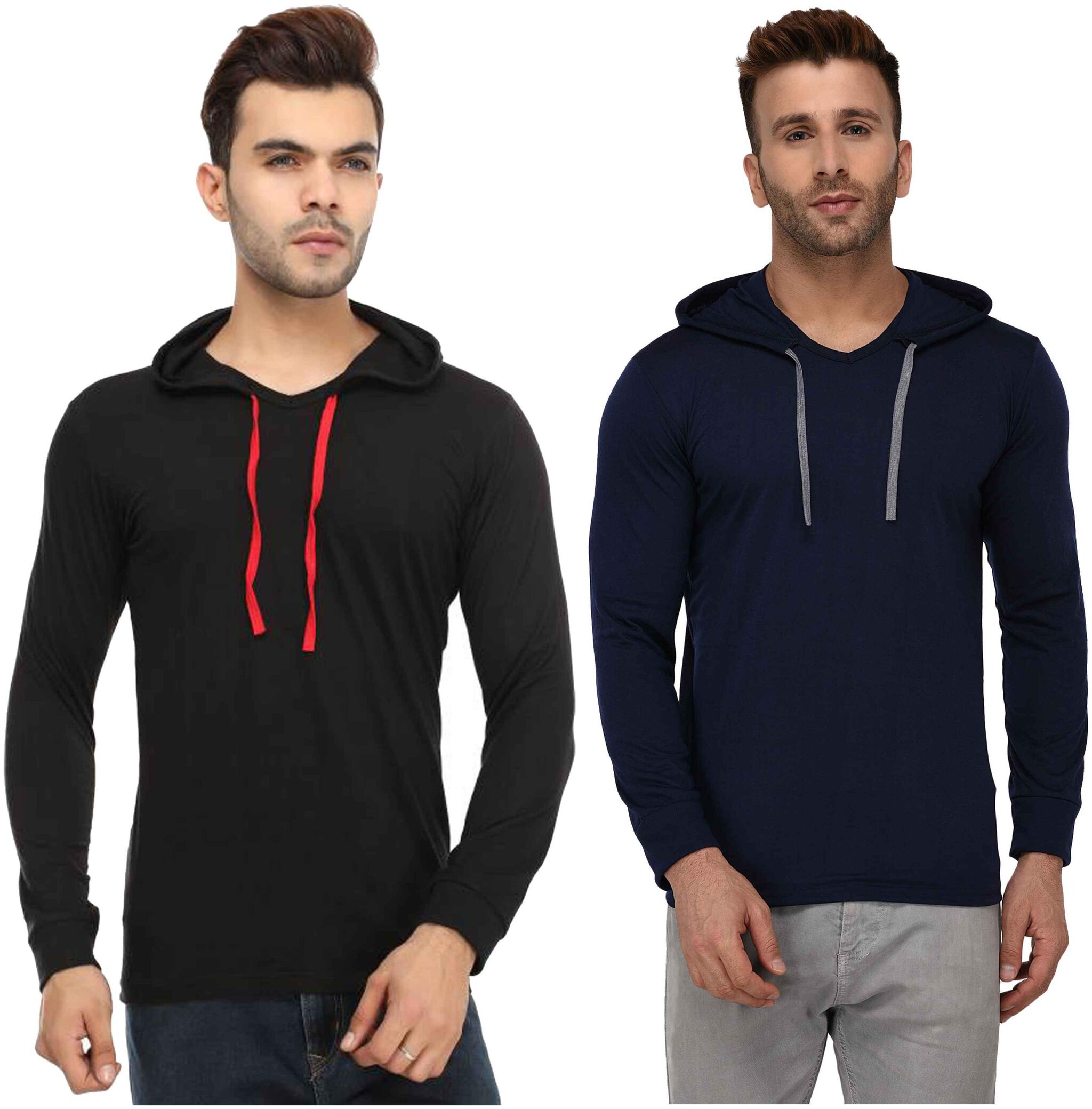 

Jangoboy Men Multi Regular fit Cotton Blend Hood T-Shirt - Pack Of 2