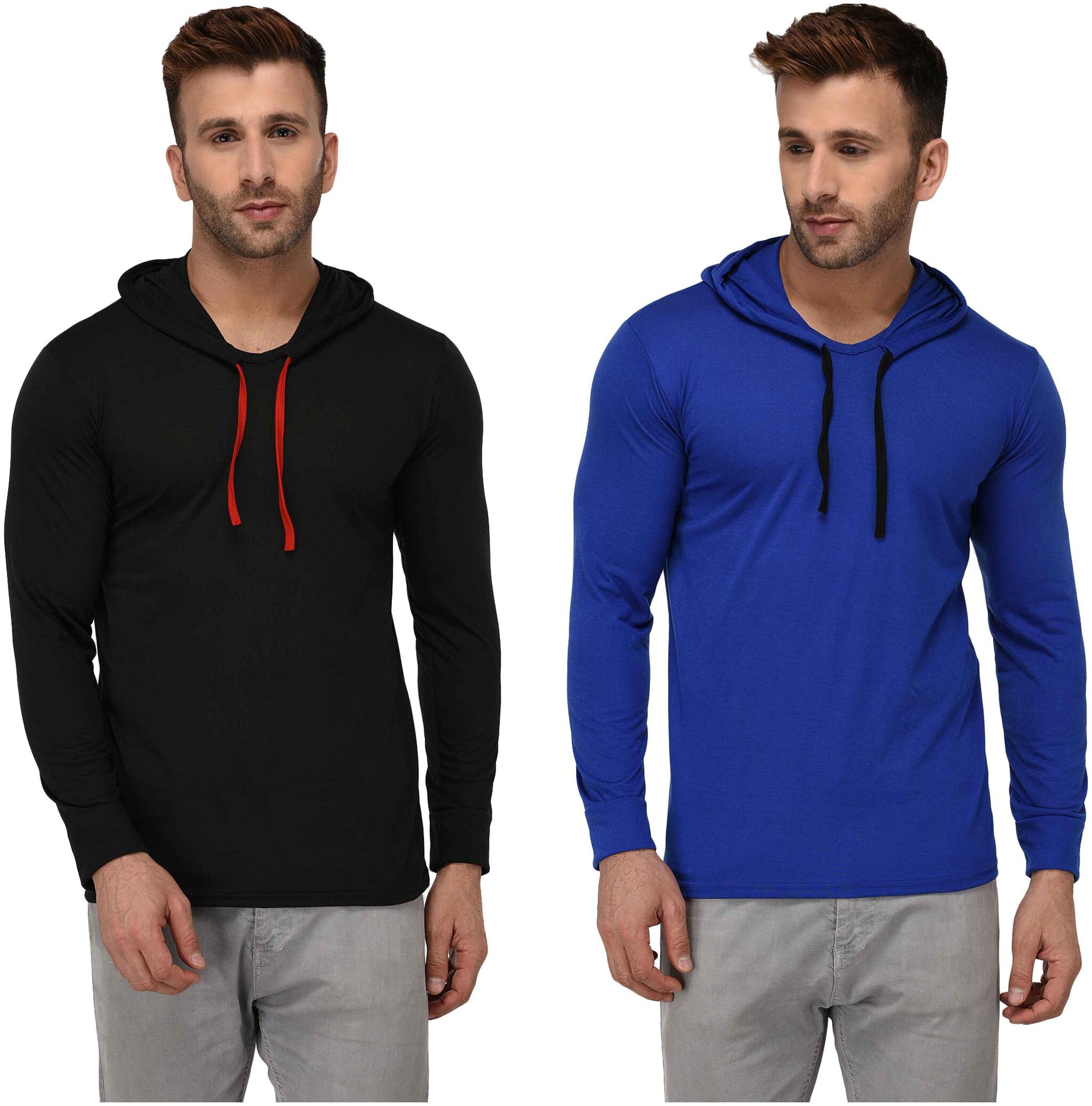 

Jangoboy Men Multi Regular fit Cotton Blend Hood T-Shirt - Pack Of 2