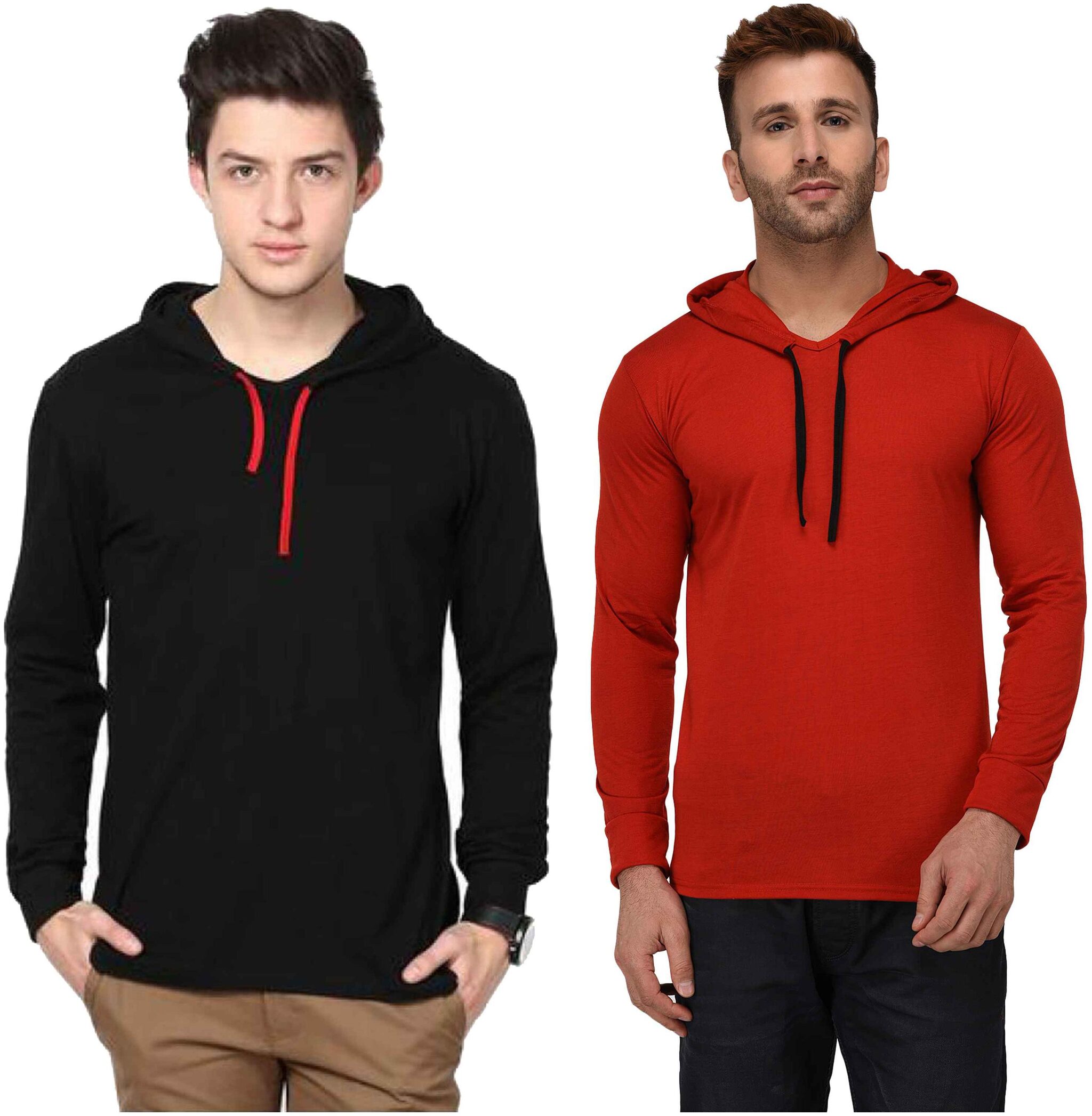 

Jangoboy Men Multi Regular fit Cotton Blend Hood T-Shirt - Pack Of 2
