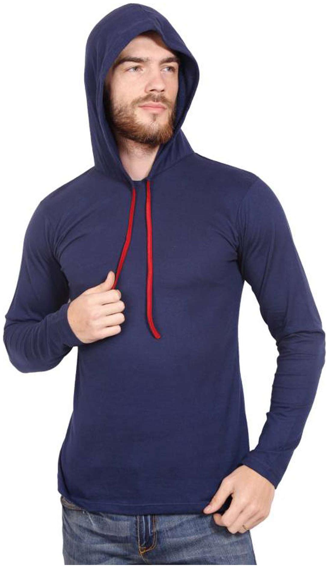

Jangoboy Men Blue Regular fit Cotton Hood T-Shirt - Pack Of 1