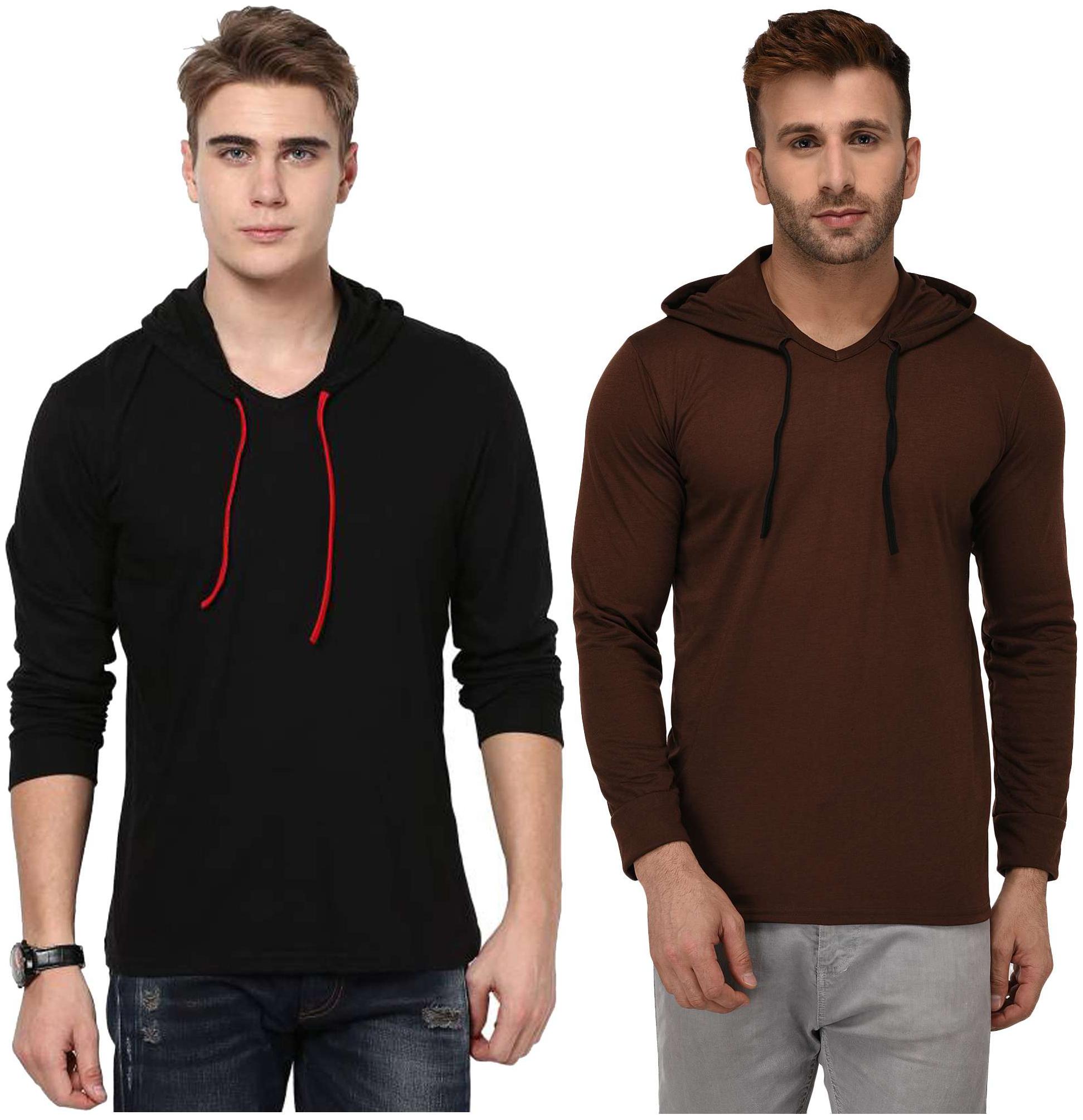 

Jangoboy Men Multi Regular fit Cotton Blend Hood T-Shirt - Pack Of 2