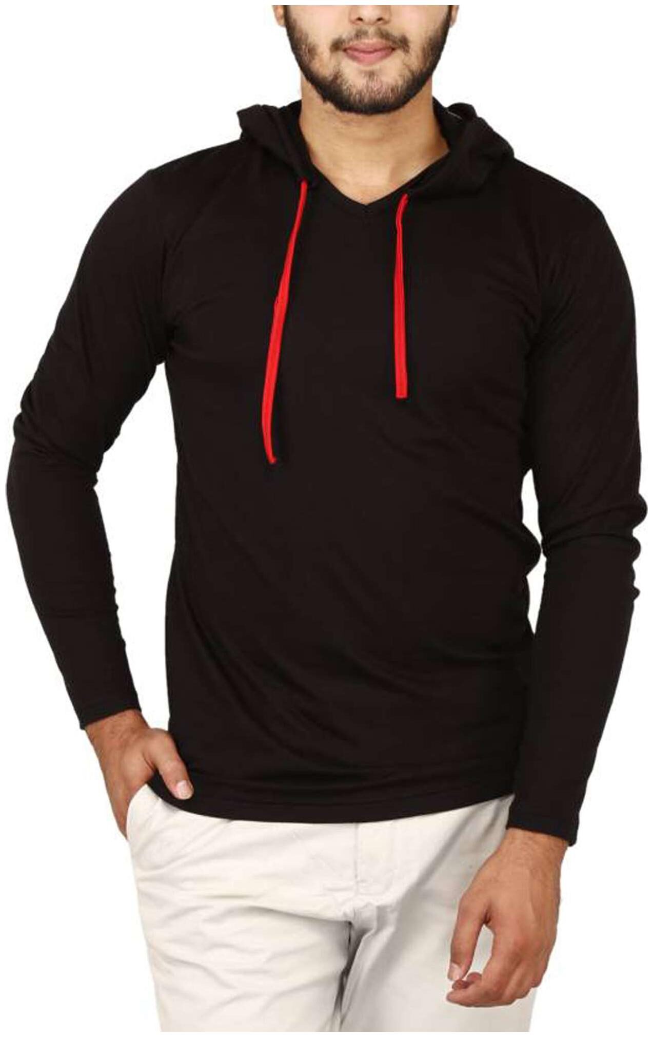 

Jangoboy Men Black Regular fit Cotton Hood T-Shirt - Pack Of 1