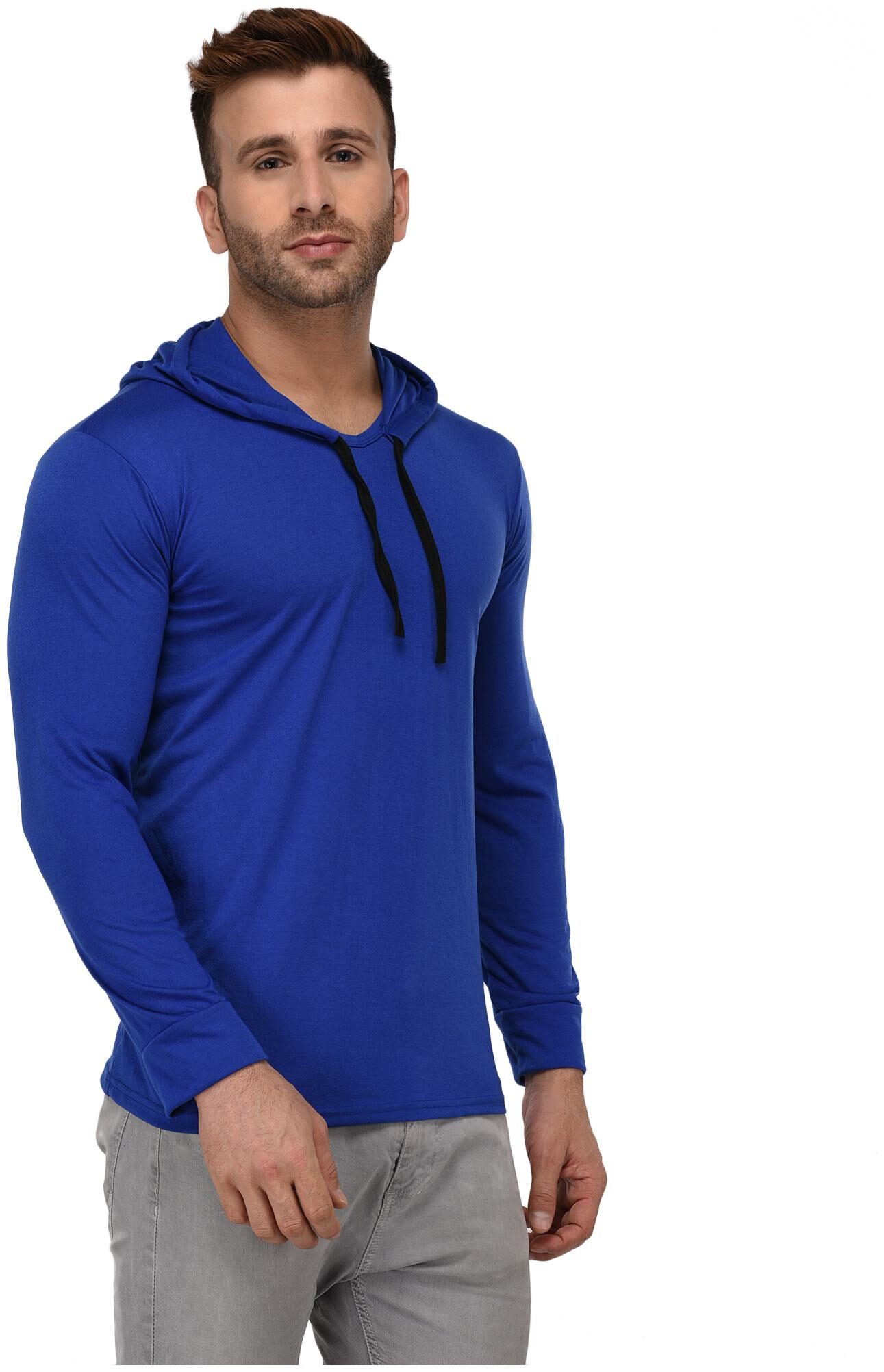 

Jangoboy Men Blue Regular fit Cotton Hood T-Shirt - Pack Of 1