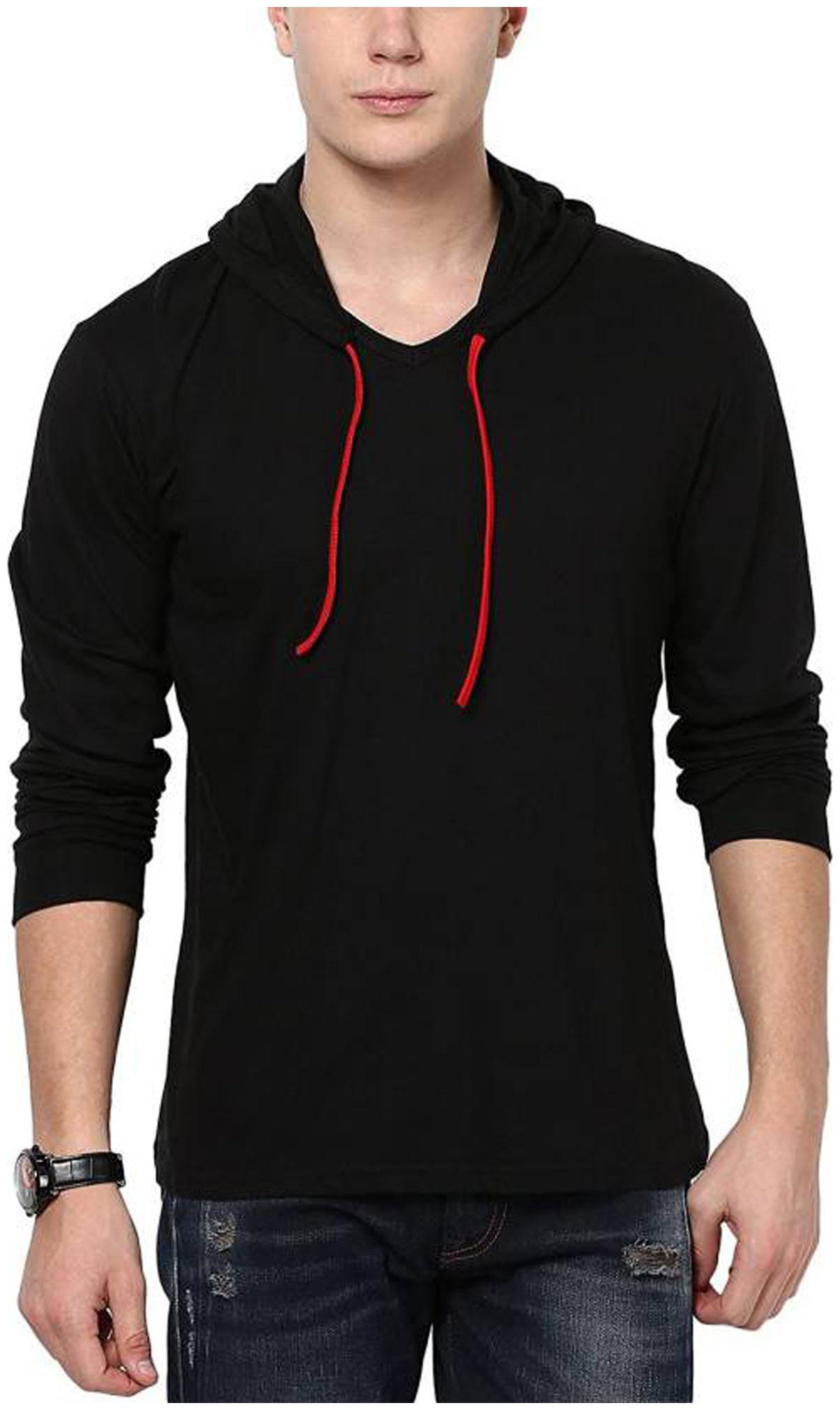 

Jangoboy Men Black Regular fit Cotton Hood T-Shirt - Pack Of 1