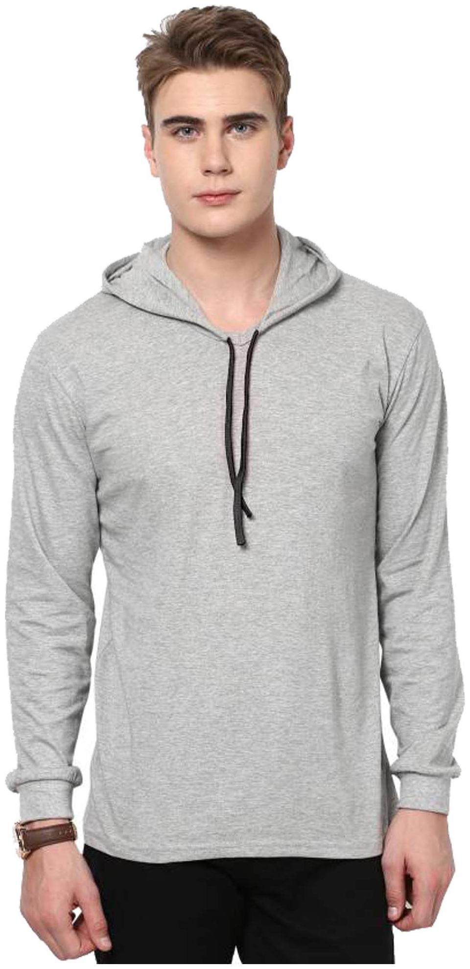 

Jangoboy Men Grey Regular fit Cotton Hood T-Shirt - Pack Of 1