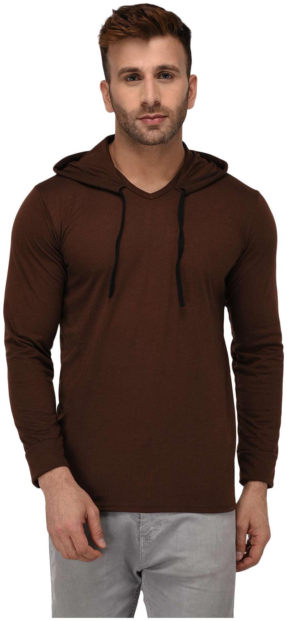 

Jangoboy Men Brown Regular fit Cotton Hood T-Shirt - Pack Of 1