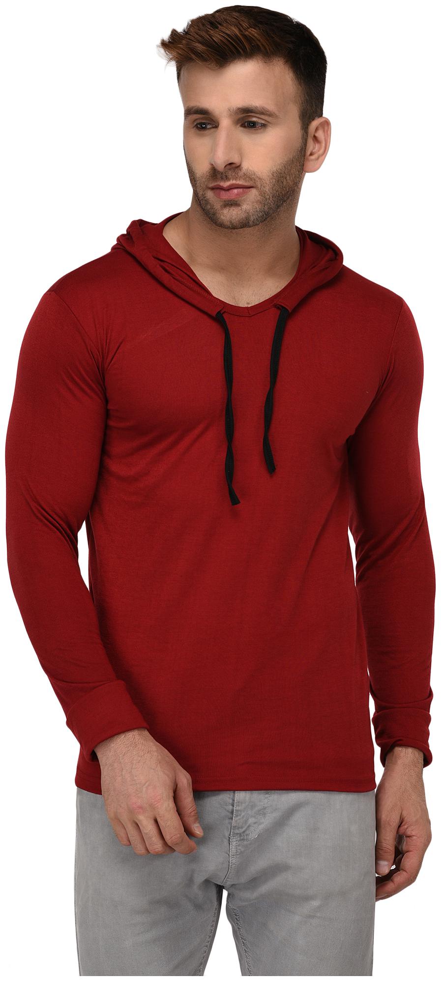 

Jangoboy Men Maroon Regular fit Cotton Hood T-Shirt - Pack Of 1