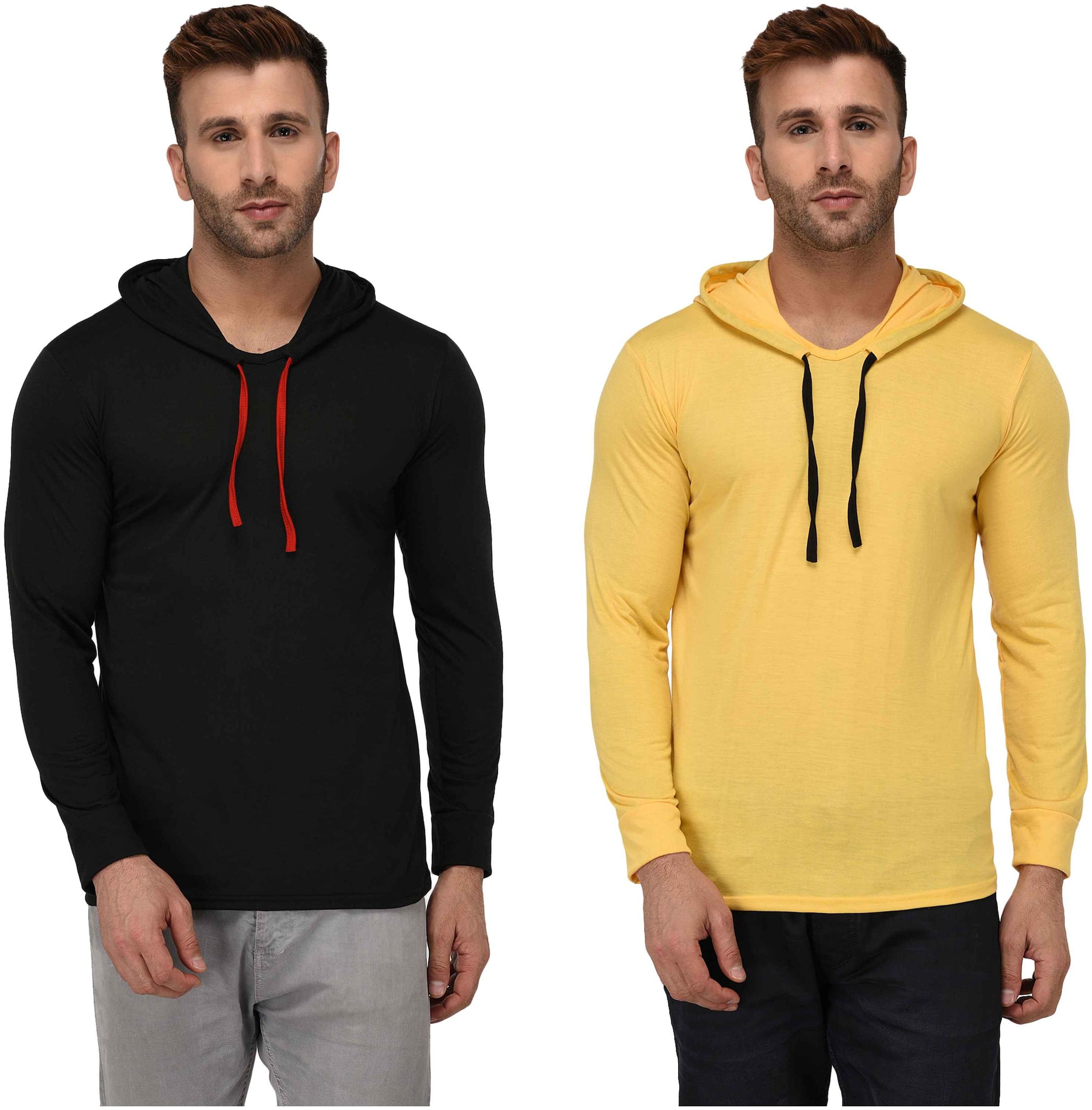 

Jangoboy Men Multi Regular fit Cotton Blend Hood T-Shirt - Pack Of 2