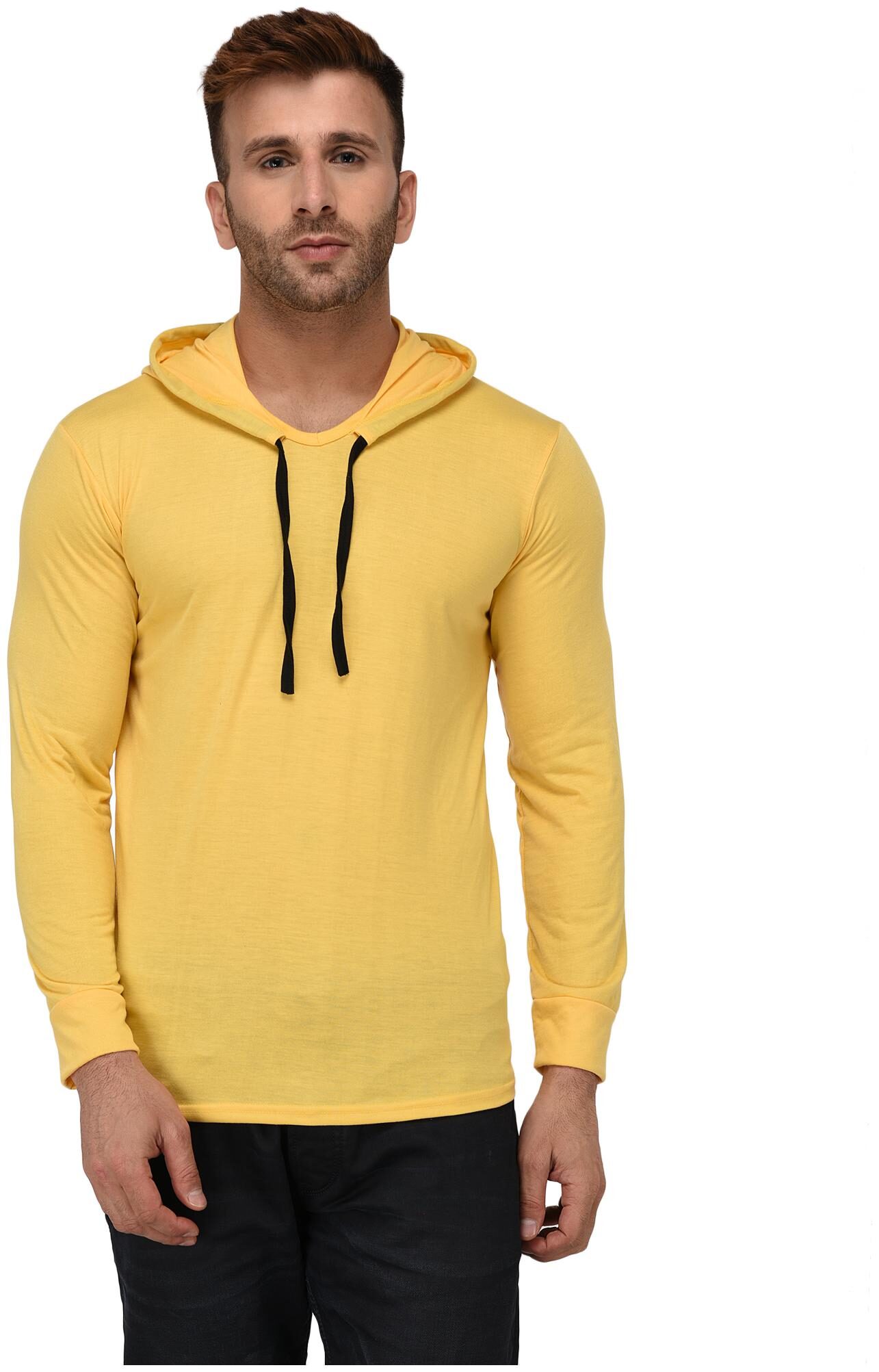 

Jangoboy Men Yellow Regular fit Cotton Hood T-Shirt - Pack Of 1