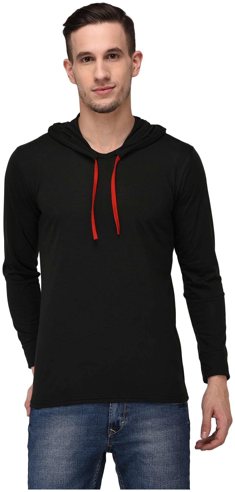

Jangoboy Men Black Regular fit Cotton Hood T-Shirt - Pack Of 1