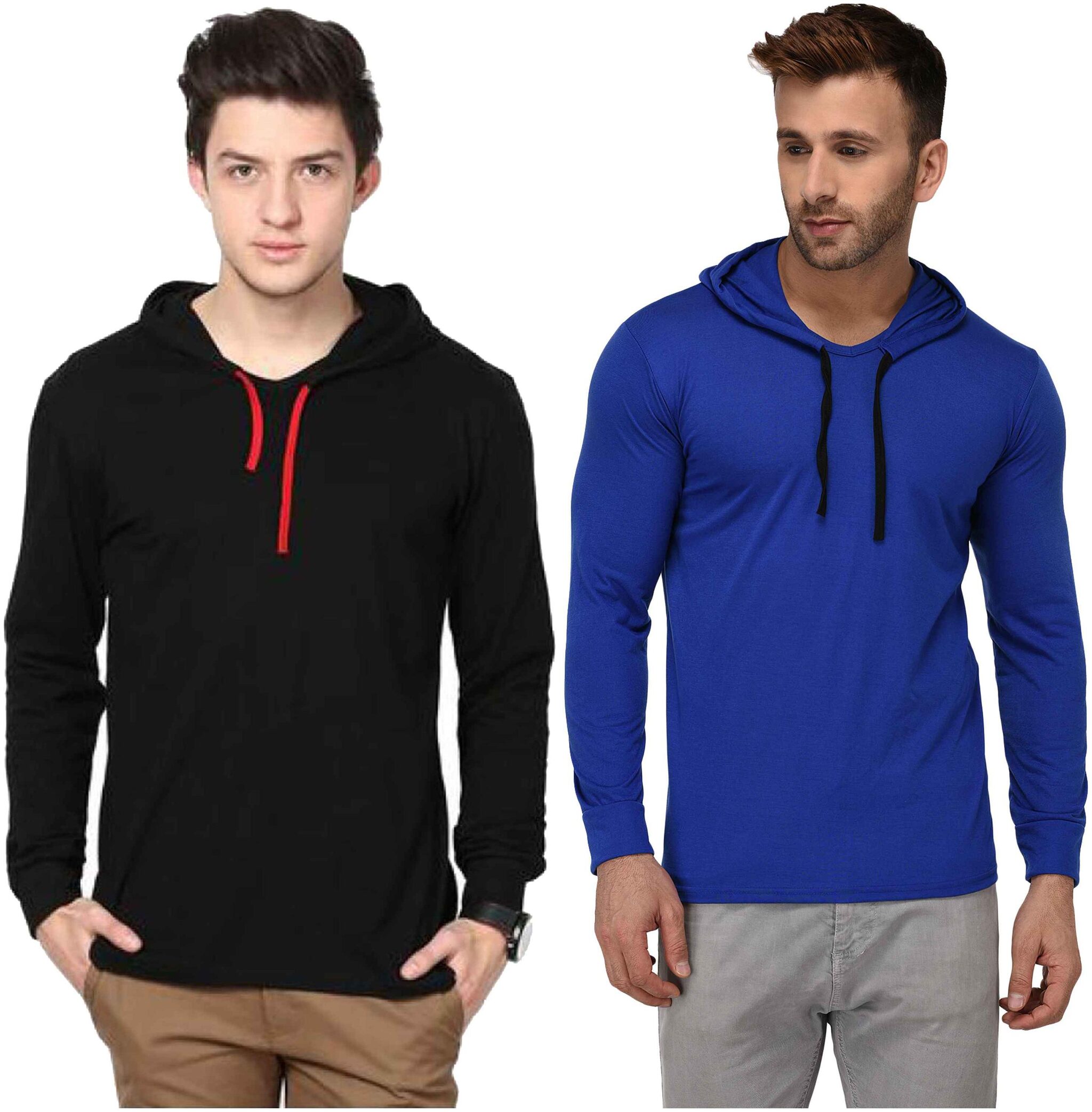 

Jangoboy Men Multi Regular fit Cotton Blend Hood T-Shirt - Pack Of 2