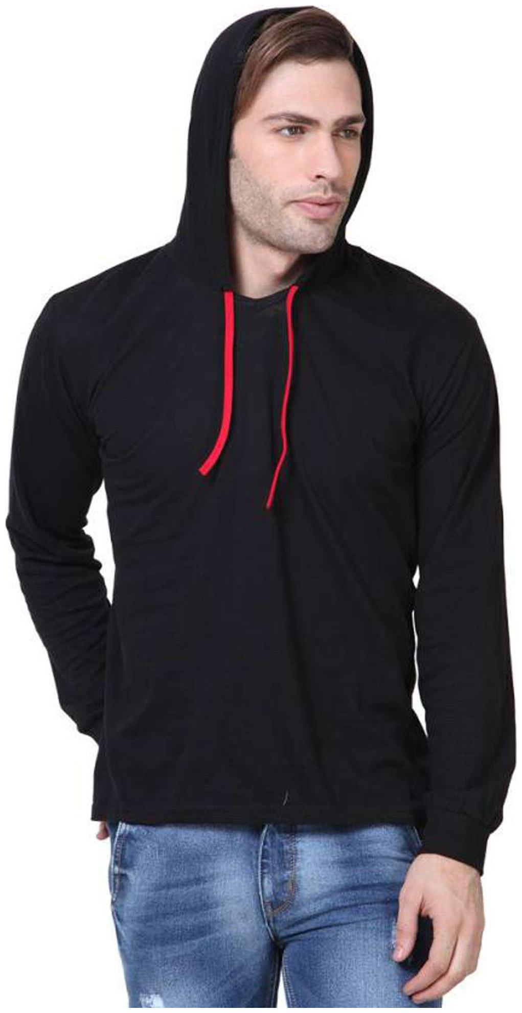 

Jangoboy Men Black Regular fit Cotton Hood T-Shirt - Pack Of 1