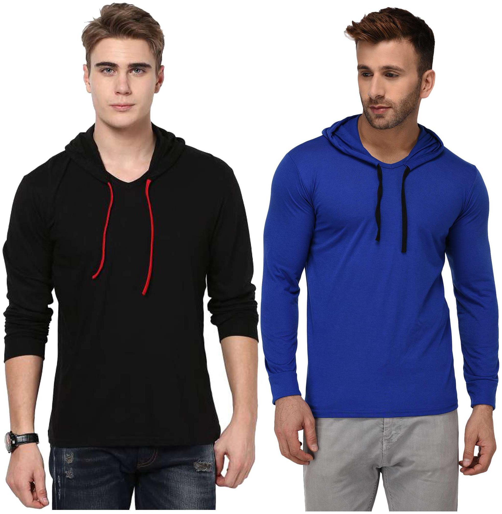 

Jangoboy Men Multi Regular fit Cotton Blend Hood T-Shirt - Pack Of 2