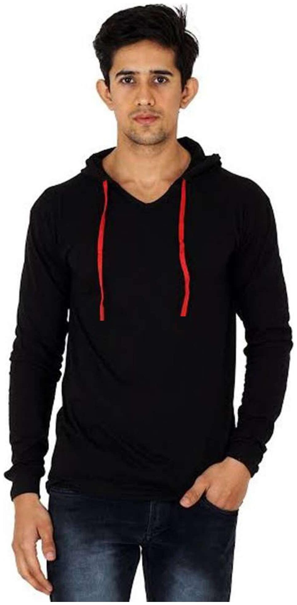 

Jangoboy Men Black Regular fit Cotton Hood T-Shirt - Pack Of 1