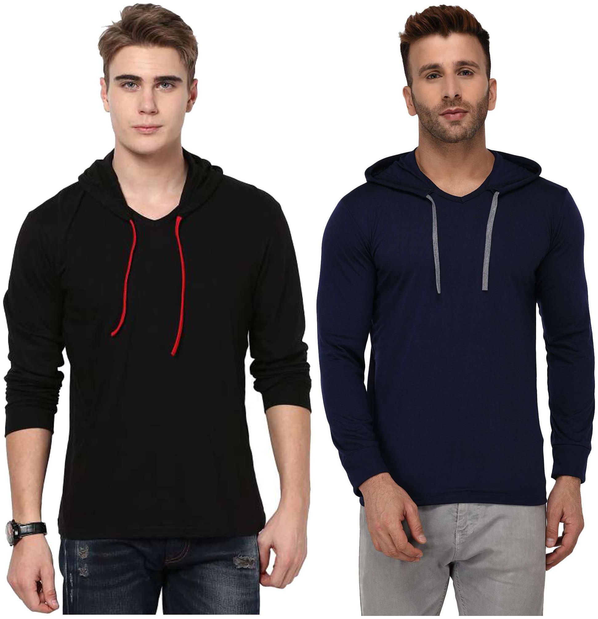 

Jangoboy Men Multi Regular fit Cotton Blend Hood T-Shirt - Pack Of 2