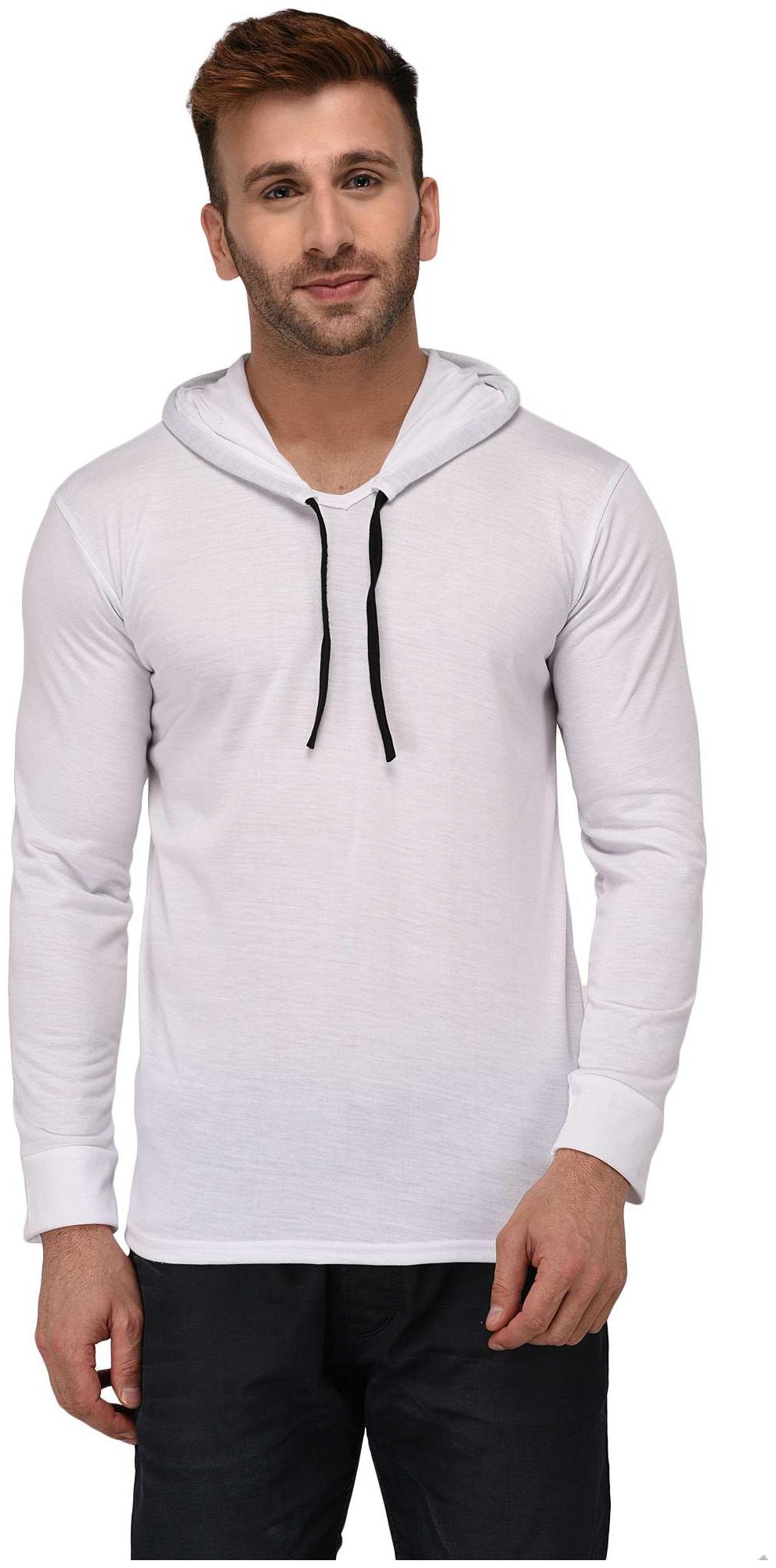 

Jangoboy Men White Regular fit Cotton Hood T-Shirt - Pack Of 1
