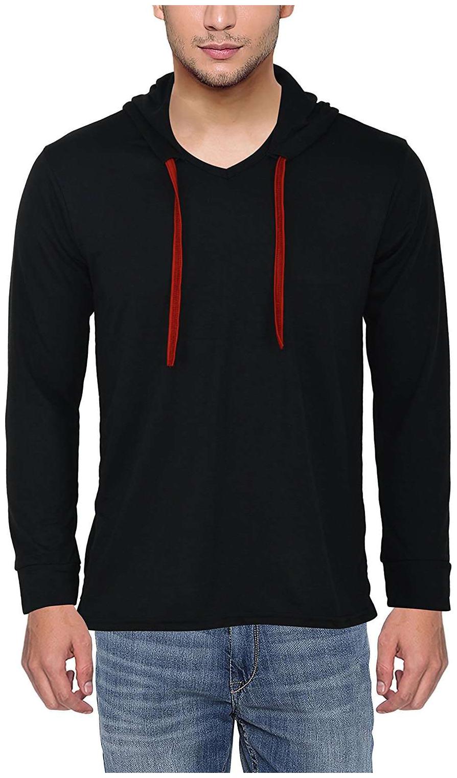 

Jangoboy Men Black Regular fit Cotton Hood T-Shirt - Pack Of 1