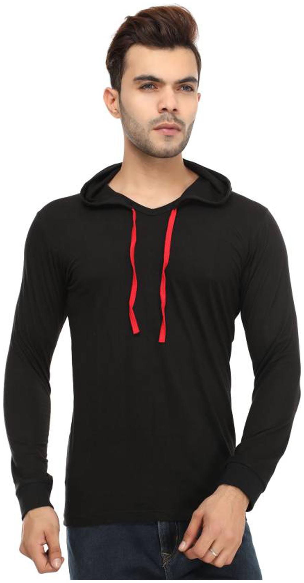 

Jangoboy Men Black Regular fit Cotton Hood T-Shirt - Pack Of 1