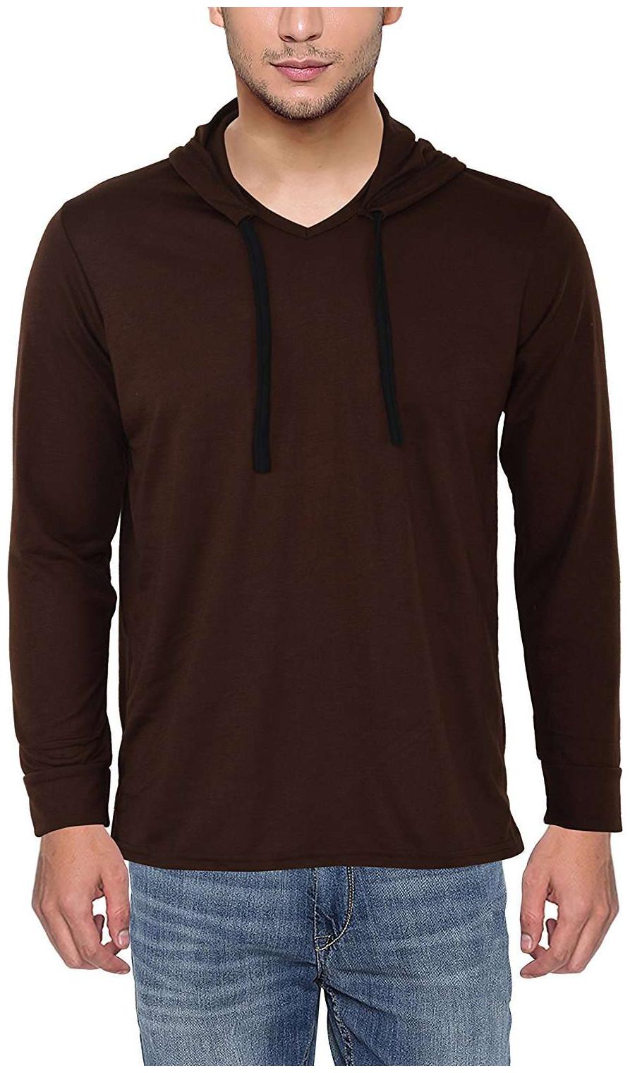 

Jangoboy Men Brown Regular fit Cotton Hood T-Shirt - Pack Of 1