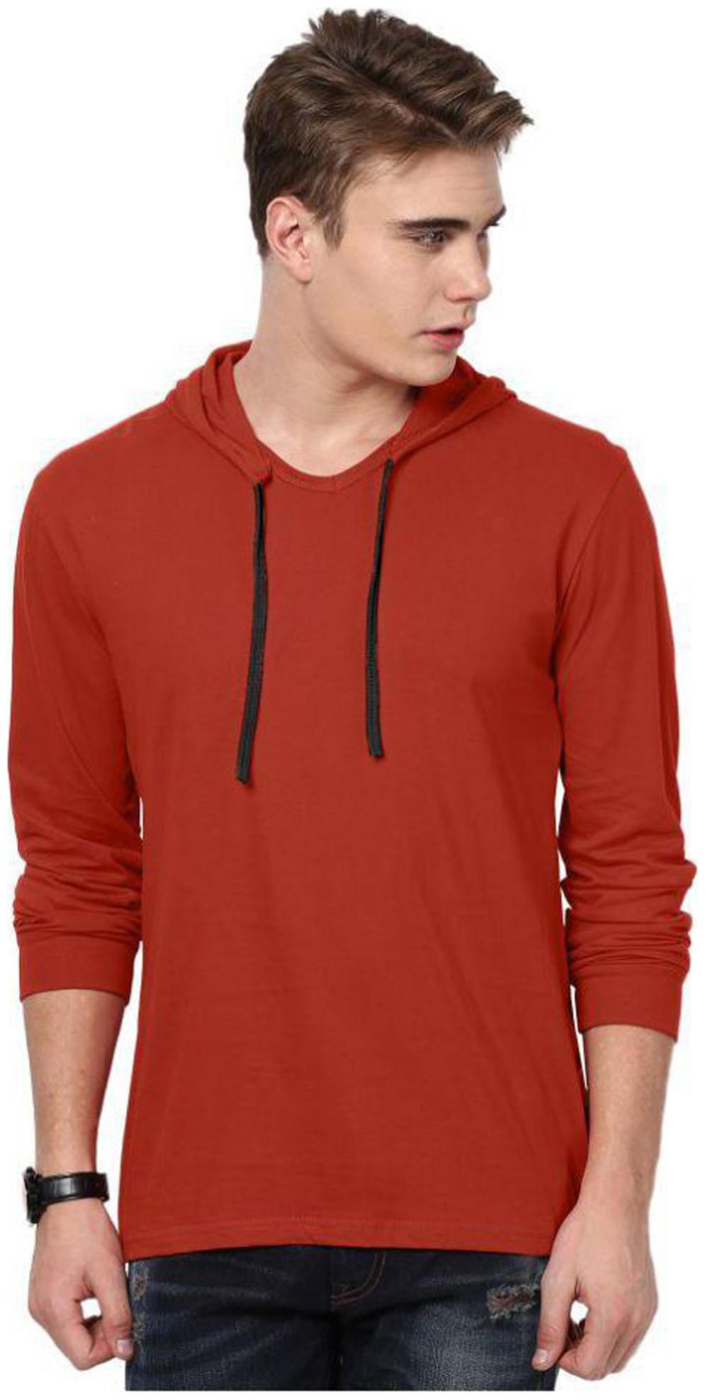 

Jangoboy Men Red Regular fit Cotton Hood T-Shirt - Pack Of 1