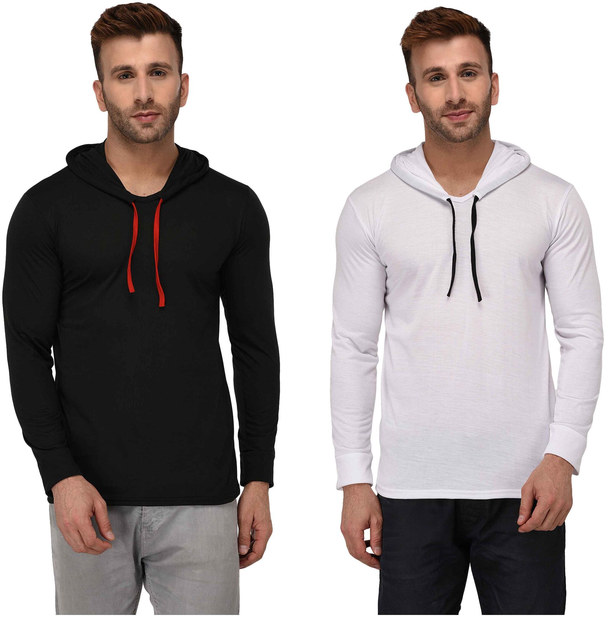 

Jangoboy Men Multi Regular fit Cotton Blend Hood T-Shirt - Pack Of 2