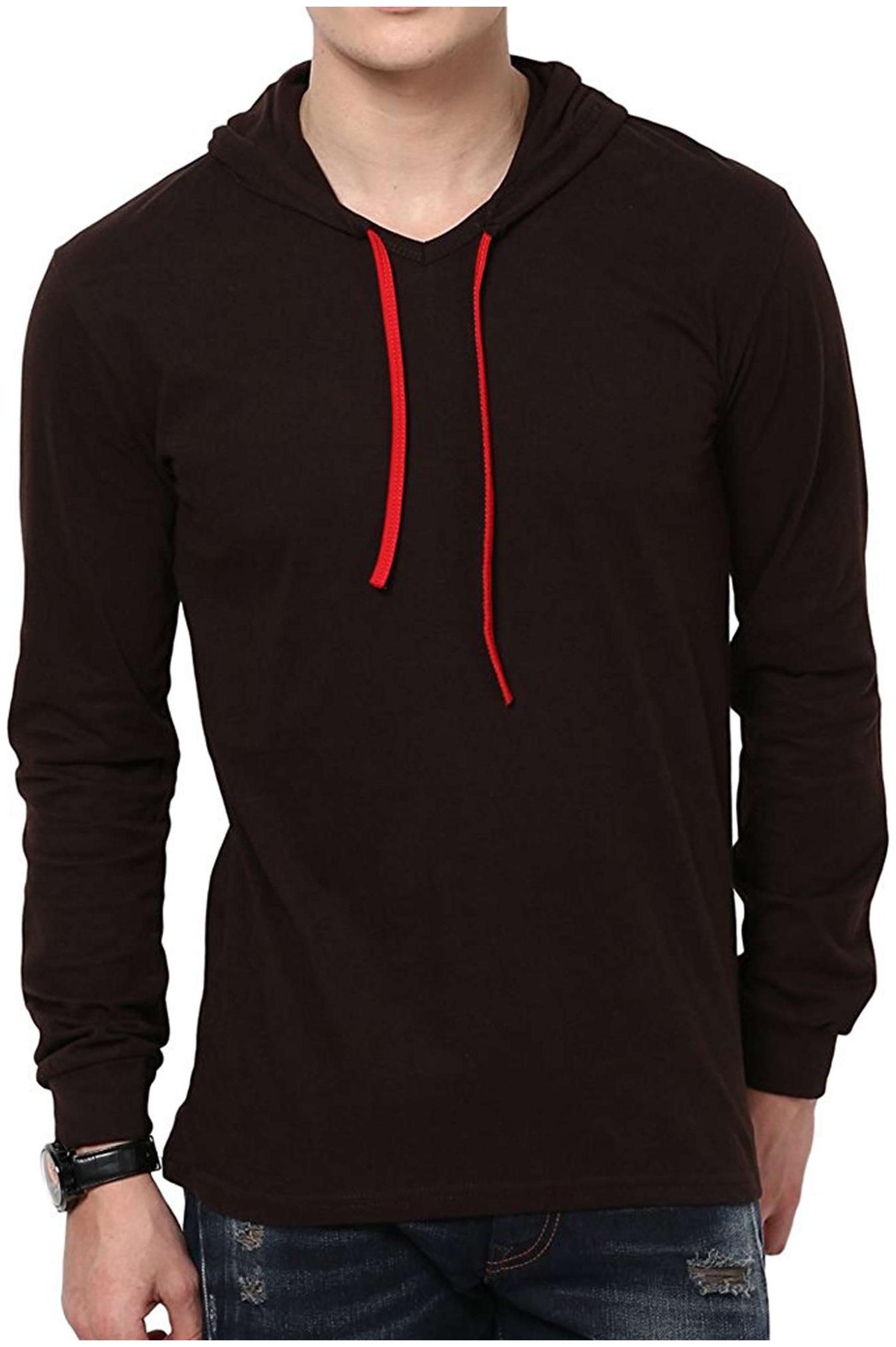 

Jangoboy Men Brown Regular fit Cotton Hood T-Shirt - Pack Of 1