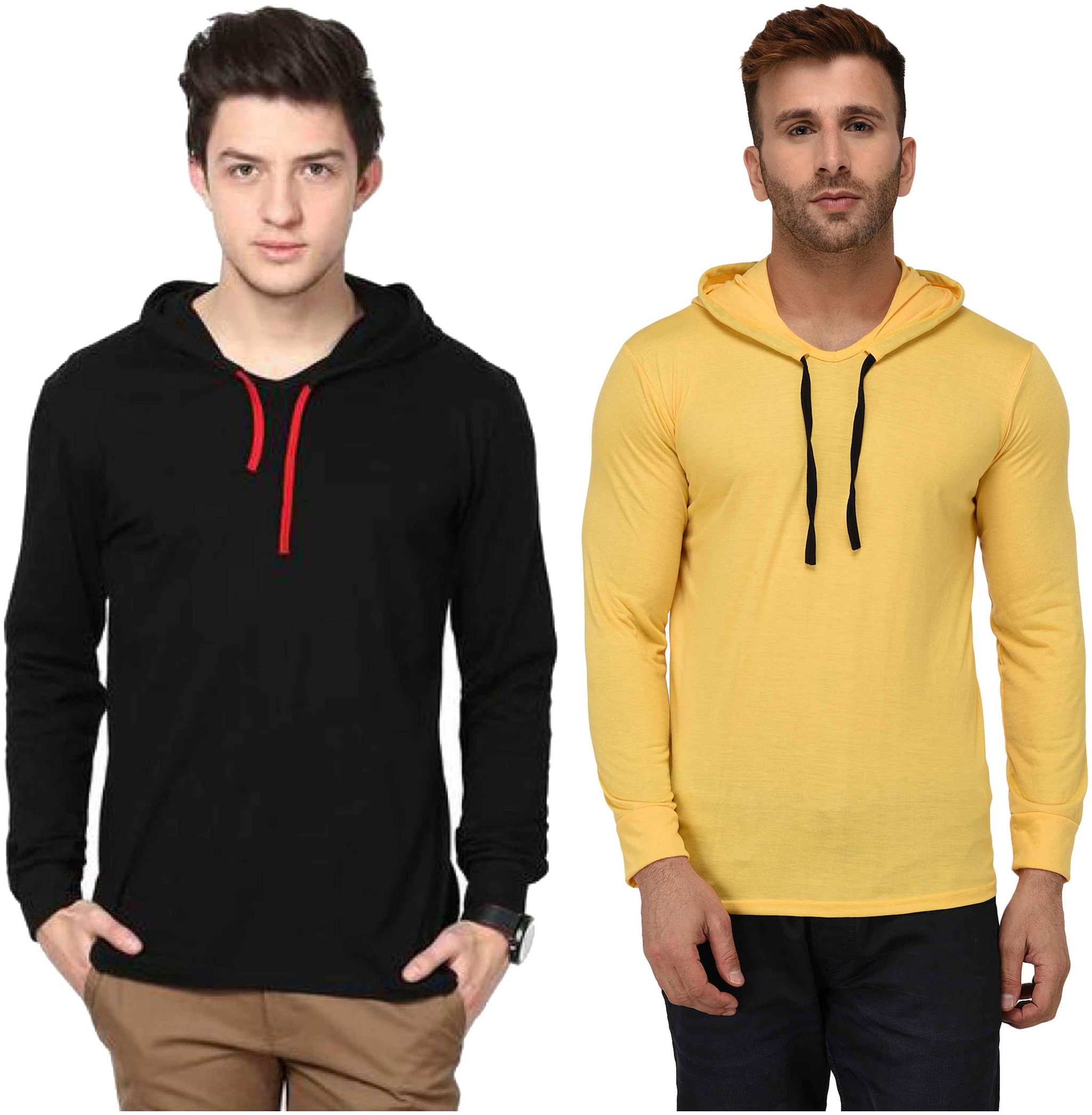 

Jangoboy Men Multi Regular fit Cotton Blend Hood T-Shirt - Pack Of 2
