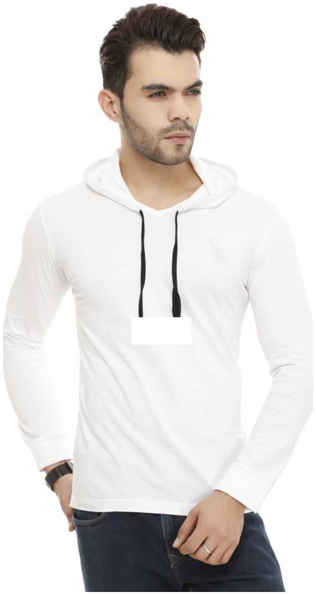 

Jangoboy Men White Regular fit Cotton Hood T-Shirt - Pack Of 1