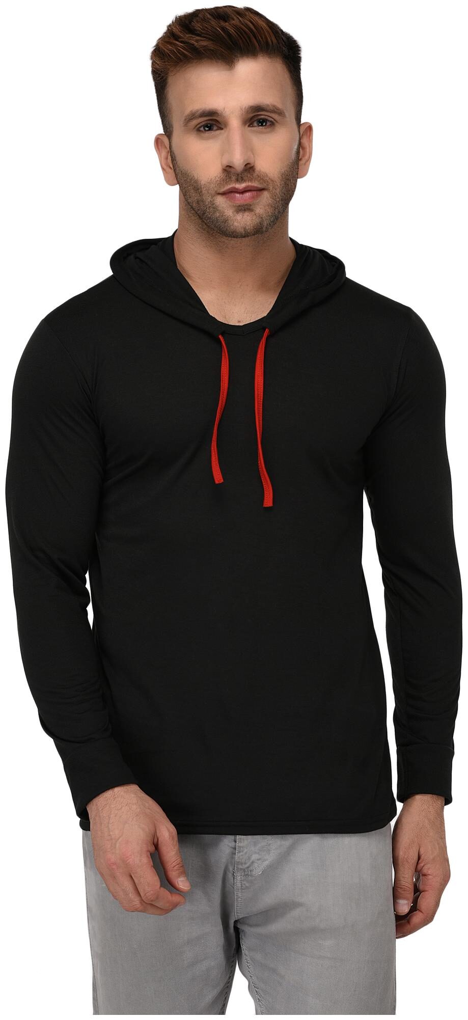 

Jangoboy Men Black Regular fit Cotton Hood T-Shirt - Pack Of 1