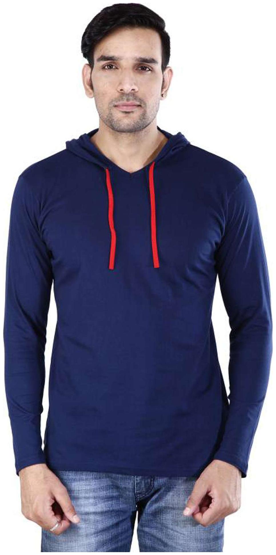 

Jangoboy Men Blue Regular fit Cotton Hood T-Shirt - Pack Of 1