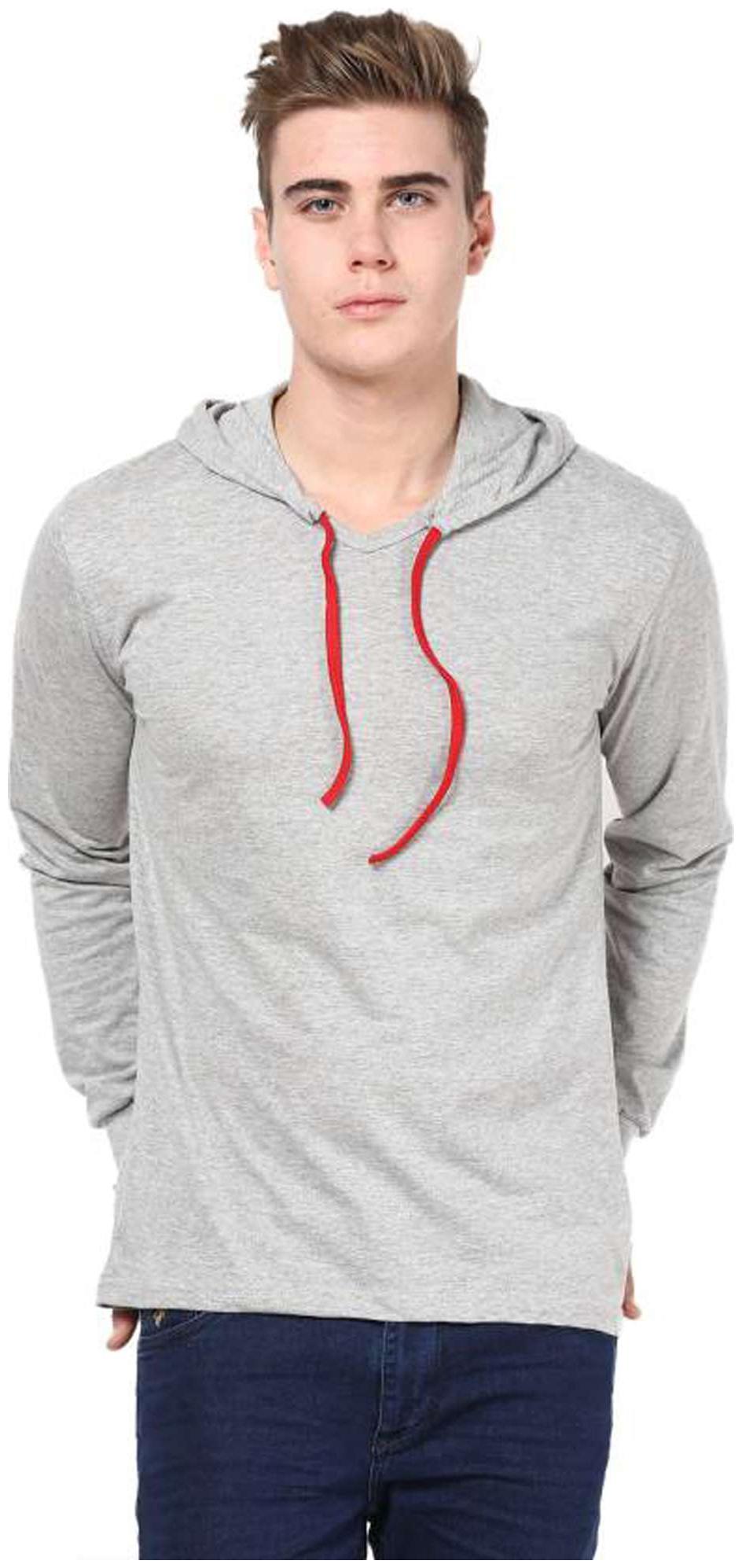 

Jangoboy Men Grey Regular fit Cotton Hood T-Shirt - Pack Of 1