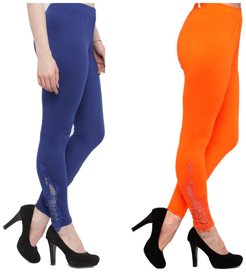 

Janvi Women s Desinger Peacock Leggings (Combo 2)