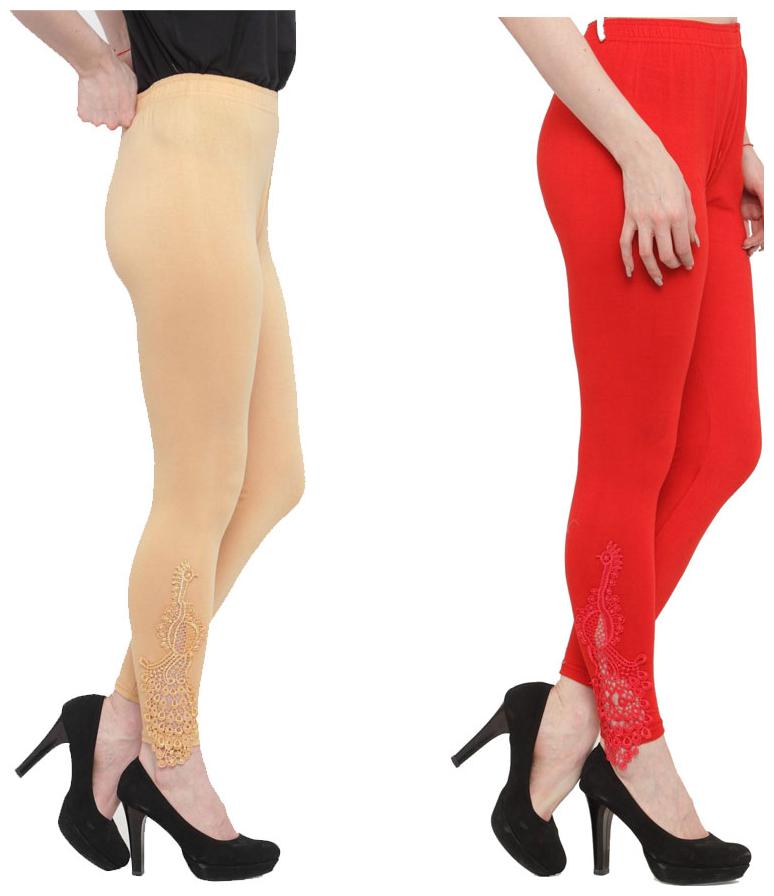 

Janvii Women s Desinger Peacock Leggings (Combo 2)