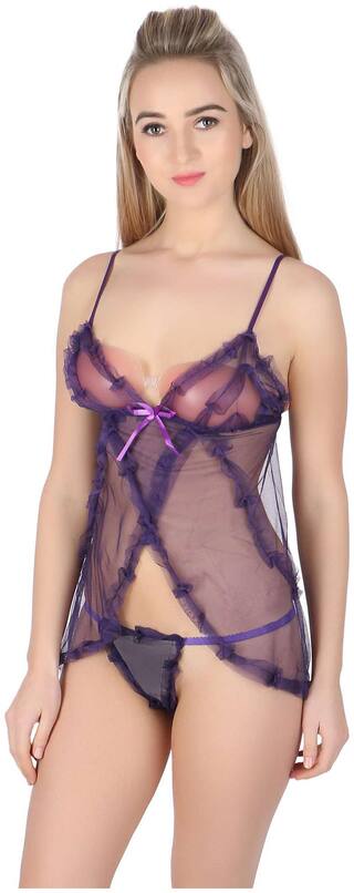 Jara Purple Honeymoon Night Dress