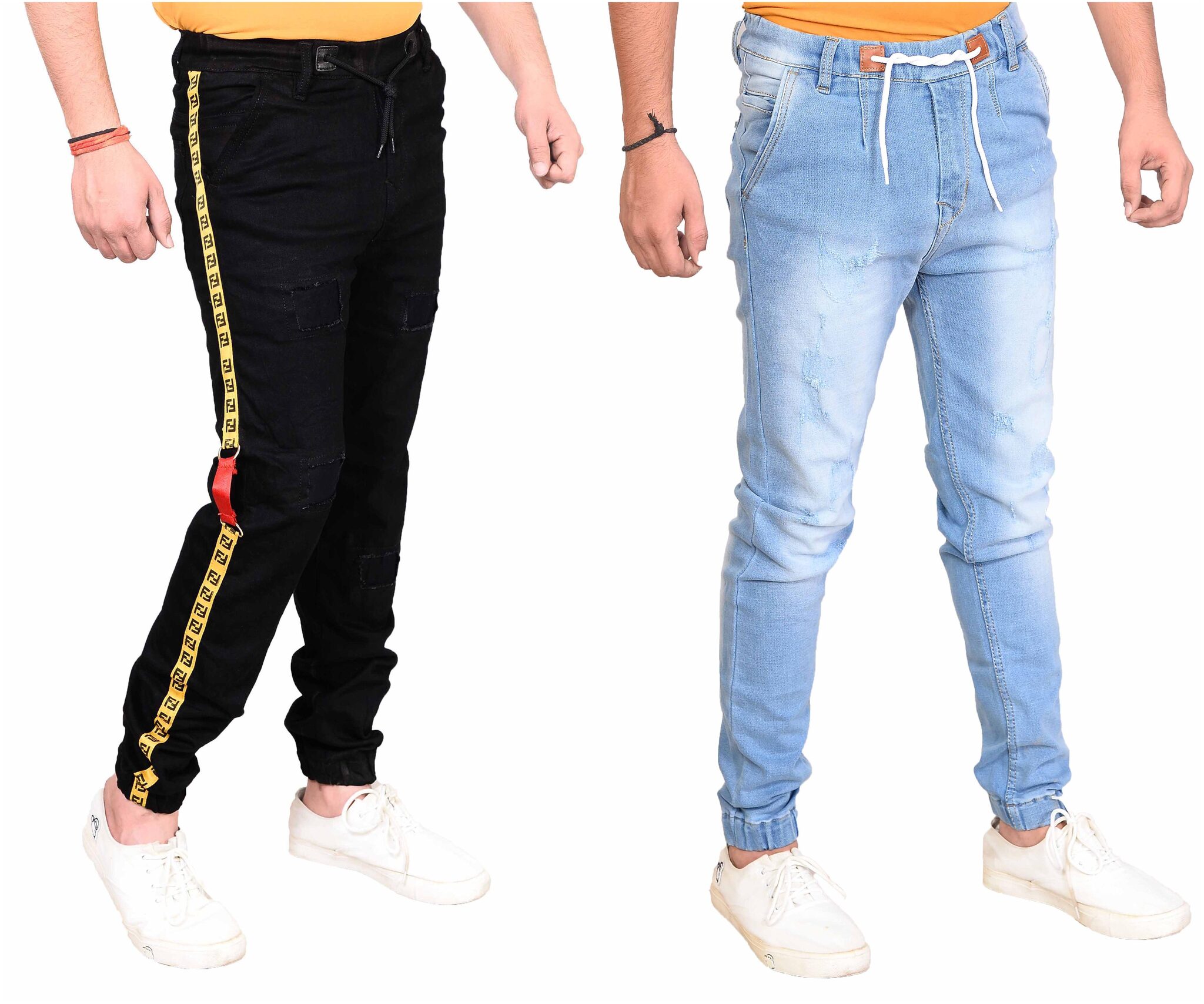 

Jaunier Men Black Blue Jogger Jeans