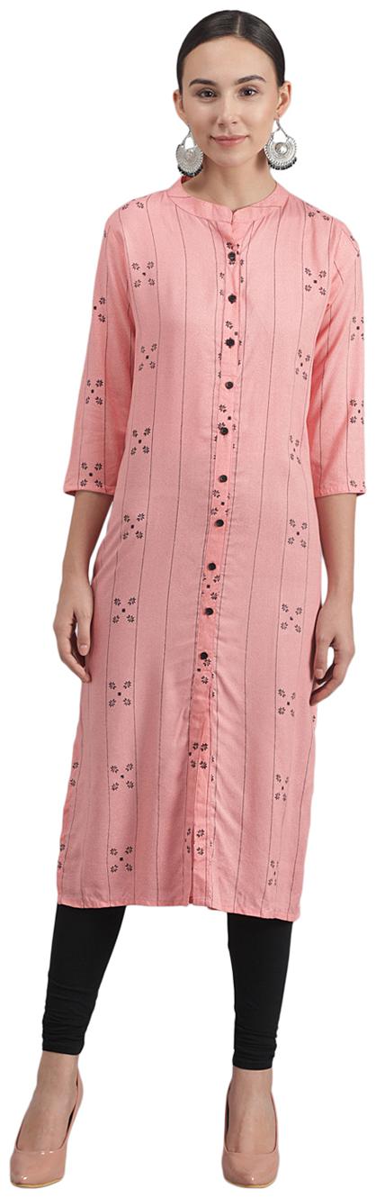 

Jenifry Women Pink Striped Straight Kurta