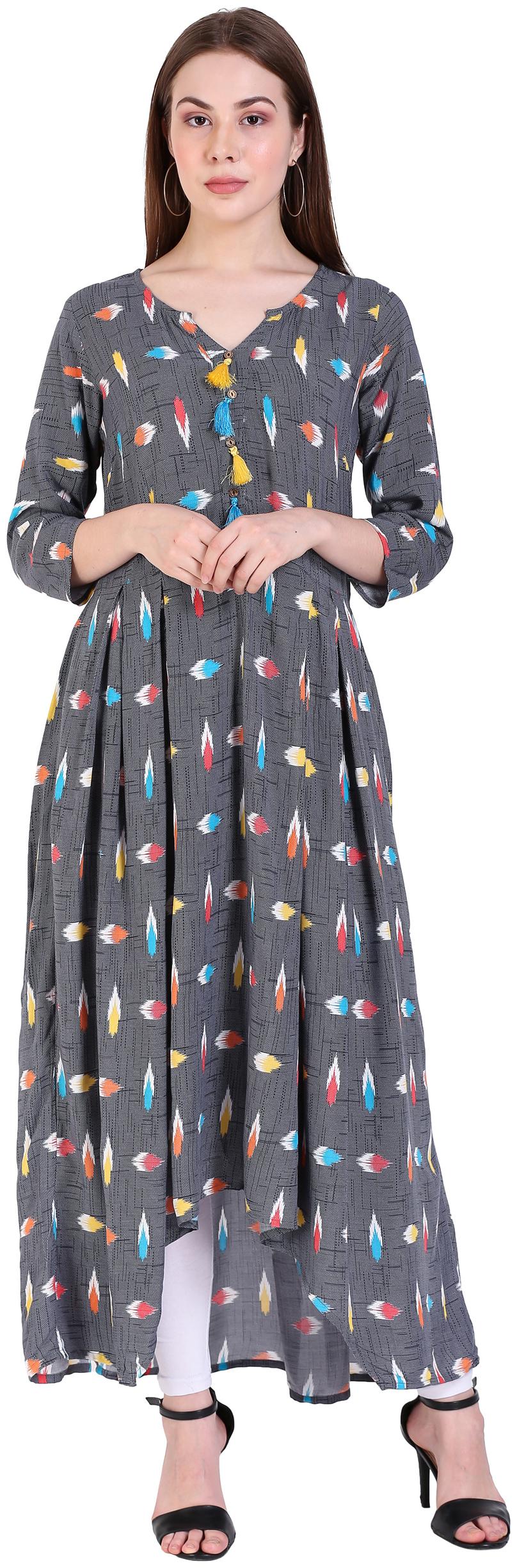

Jenifry Women Grey Printed Straight Kurta