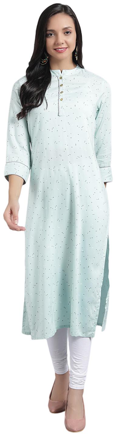 

Jenifry Women Green Polka Dots Straight Kurta