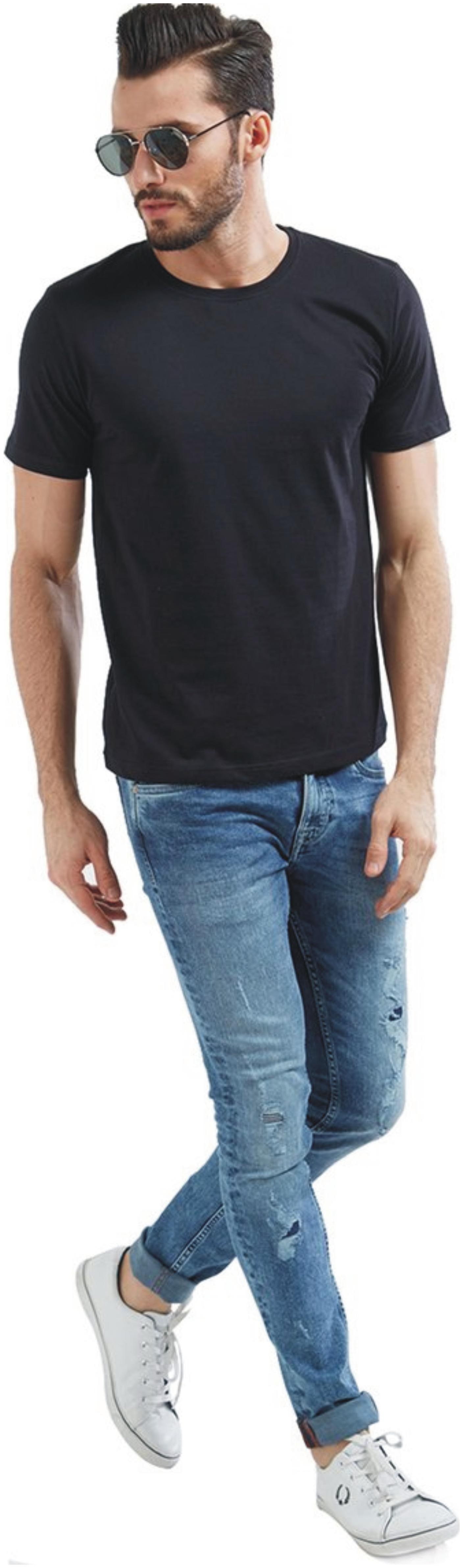 

JORKK Men Black Regular fit Cotton Round neck T-Shirt - Pack Of 1
