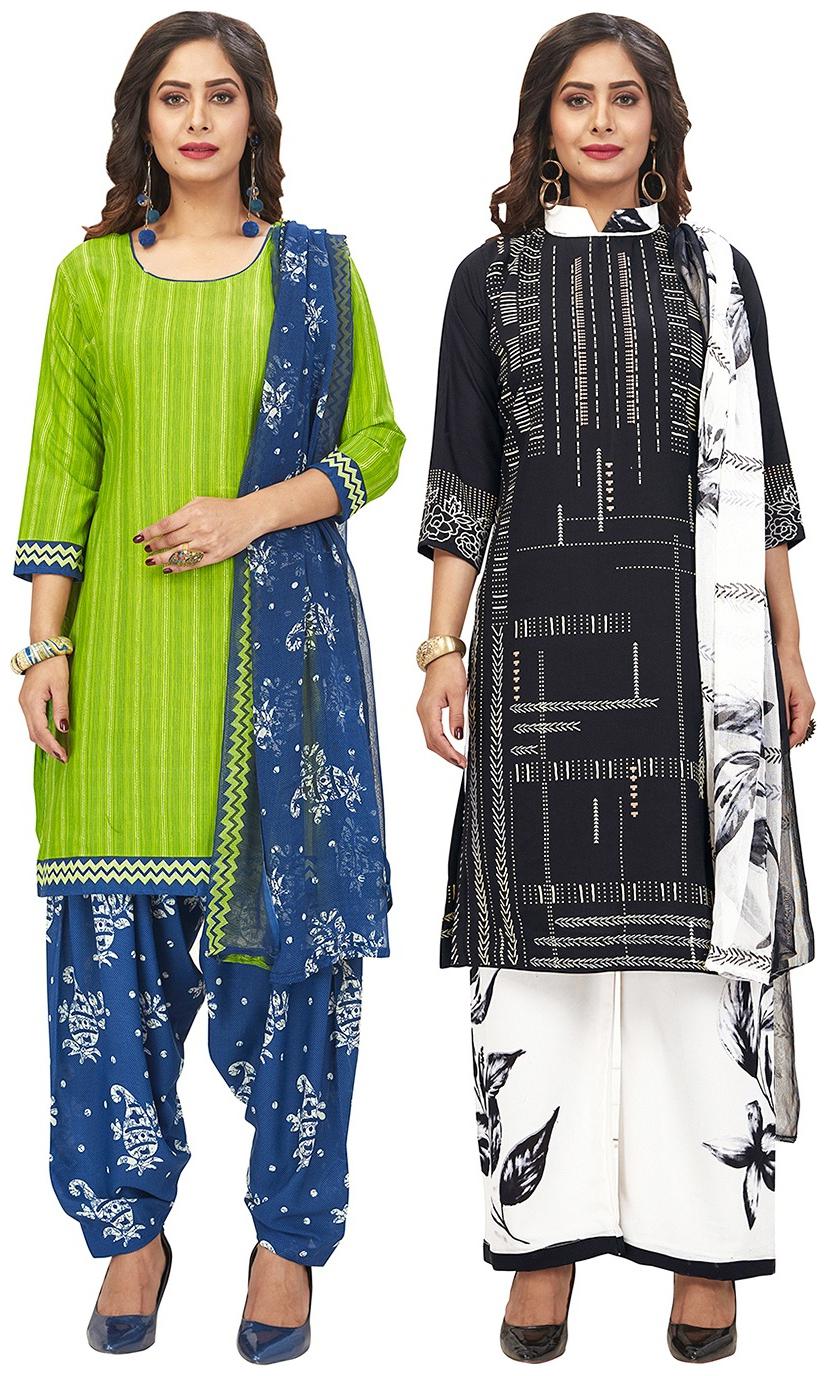 

Jevi Prints Multi Unstitched Kurta with bottom dupatta With dupatta Dress Material