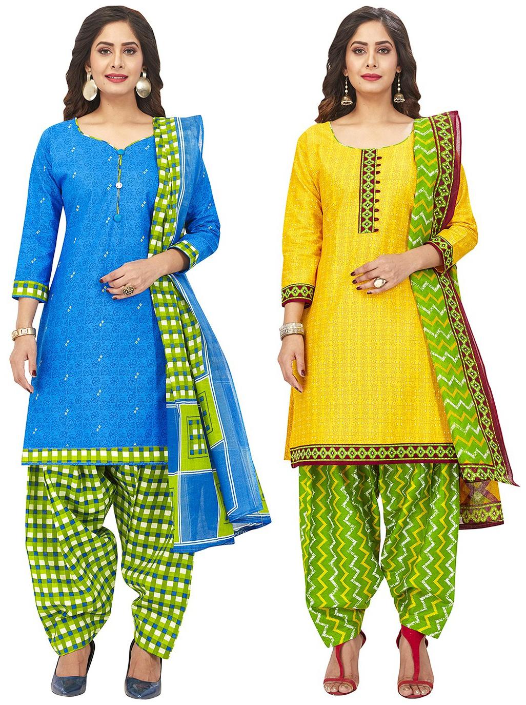 

Jevi Prints Multi Unstitched Kurta with bottom dupatta With dupatta Dress Material
