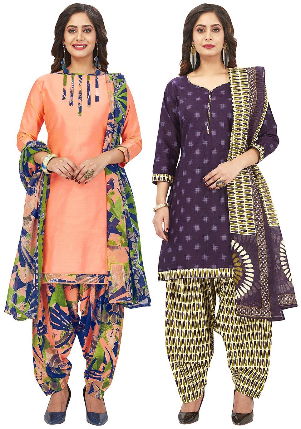 

Jevi Prints Multi Unstitched Kurta with bottom dupatta With dupatta Dress Material