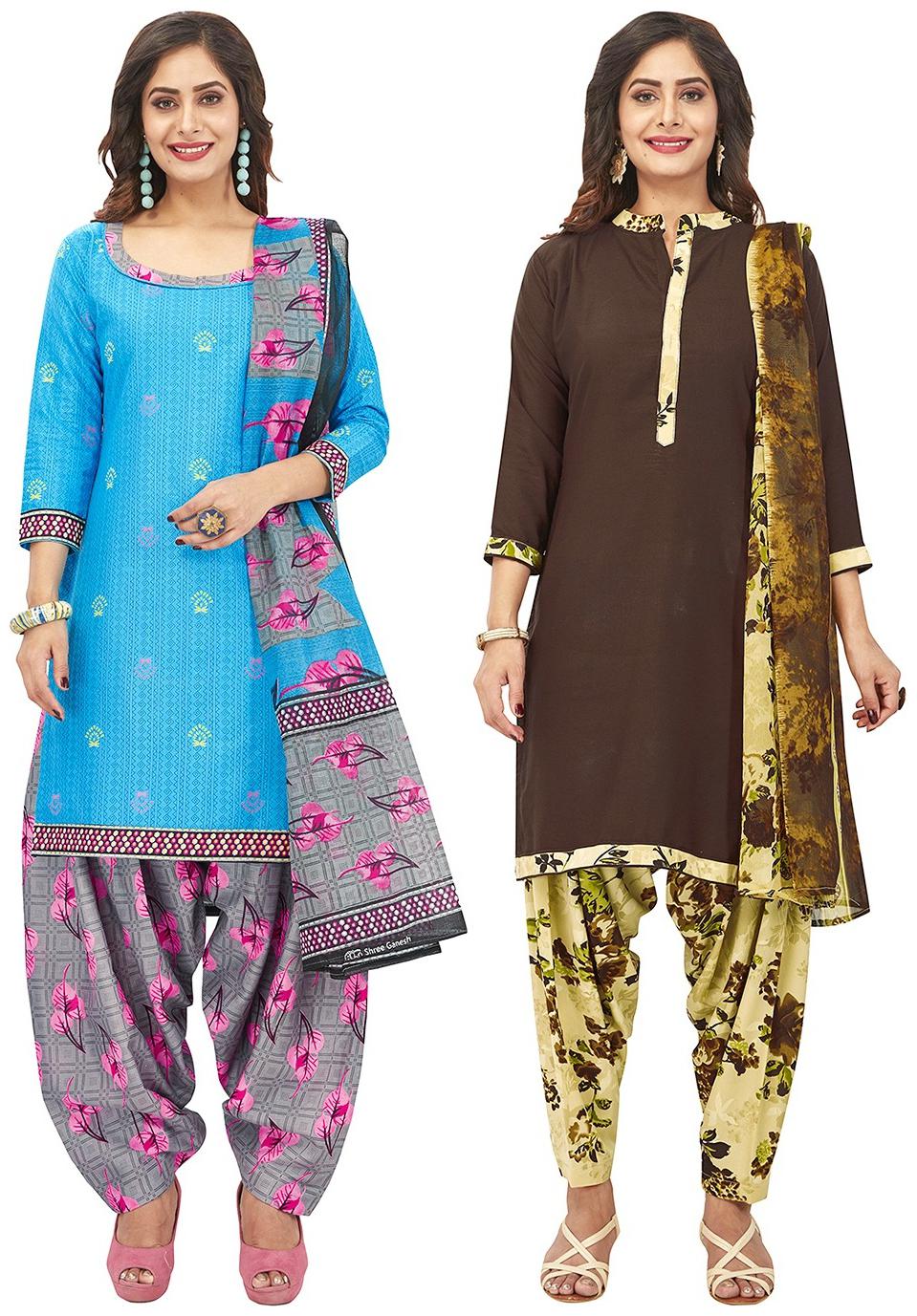 

Jevi Prints Multi Unstitched Kurta with bottom dupatta With dupatta Dress Material
