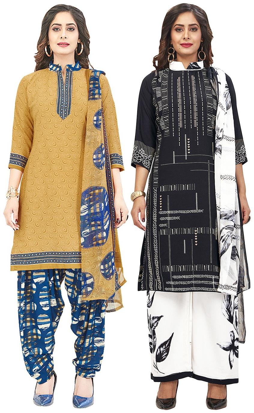

Jevi Prints Multi Unstitched Kurta with bottom dupatta With dupatta Dress Material