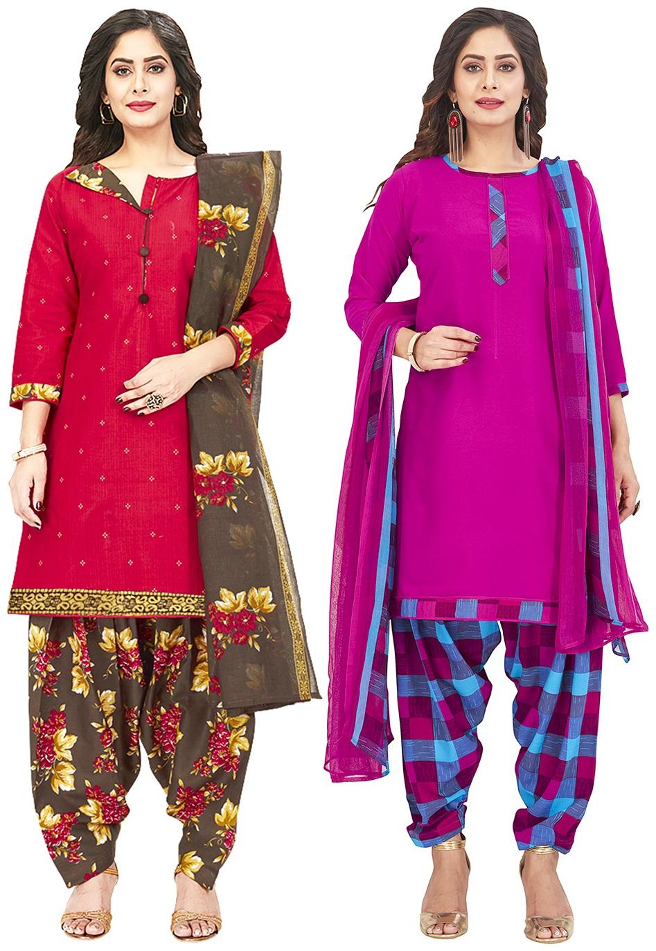 

Jevi Prints Multi Unstitched Kurta with bottom dupatta With dupatta Dress Material