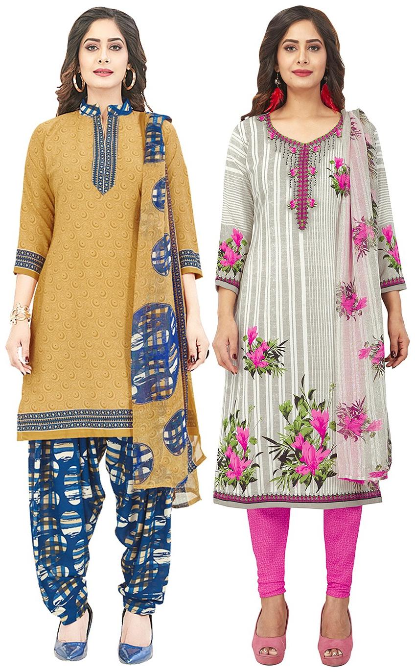 

Jevi Prints Multi Unstitched Kurta with bottom dupatta With dupatta Dress Material