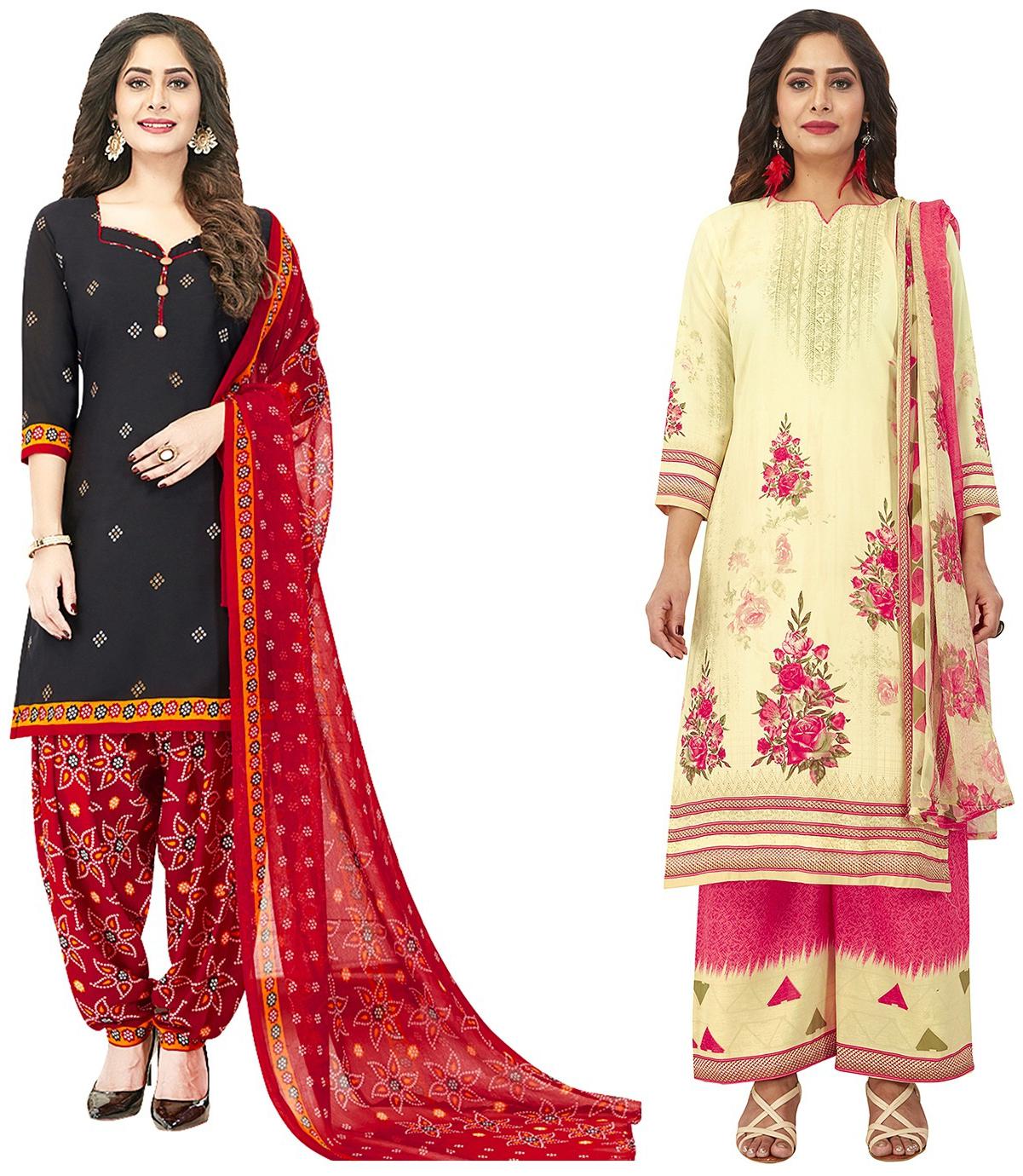 

Jevi Prints Multi Unstitched Kurta with bottom dupatta With dupatta Dress Material