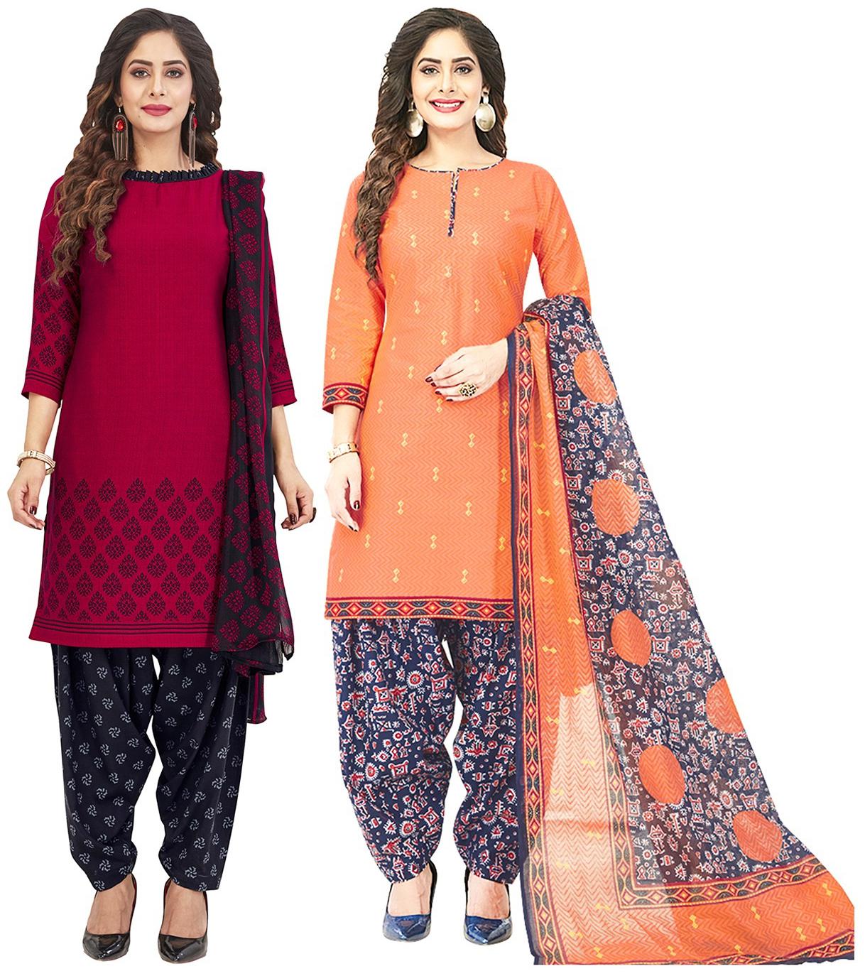 

Jevi Prints Multi Unstitched Kurta with bottom dupatta With dupatta Dress Material